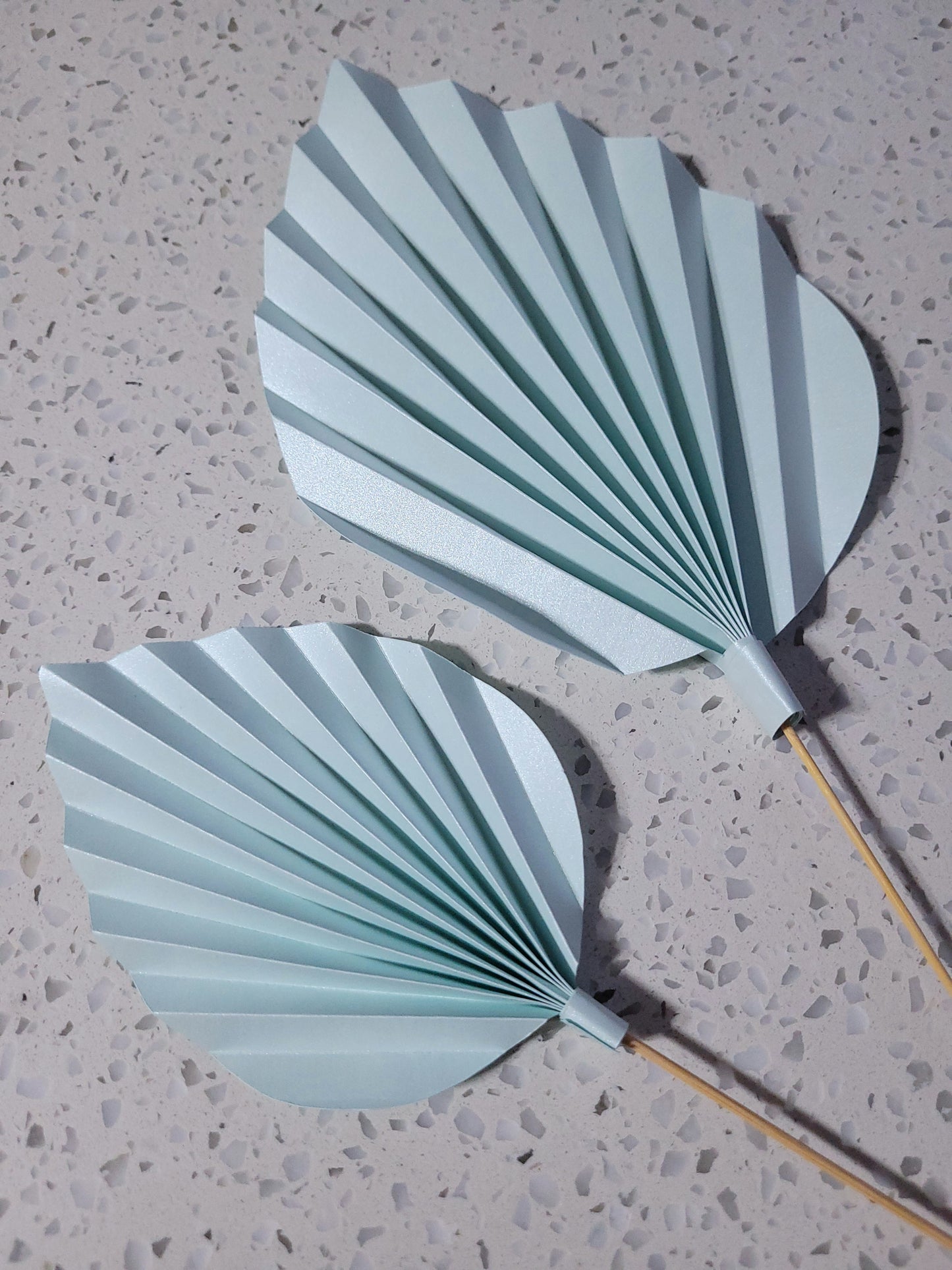 Bohemian Floral Palm Leaf Paper Cake Topper - Shimmer