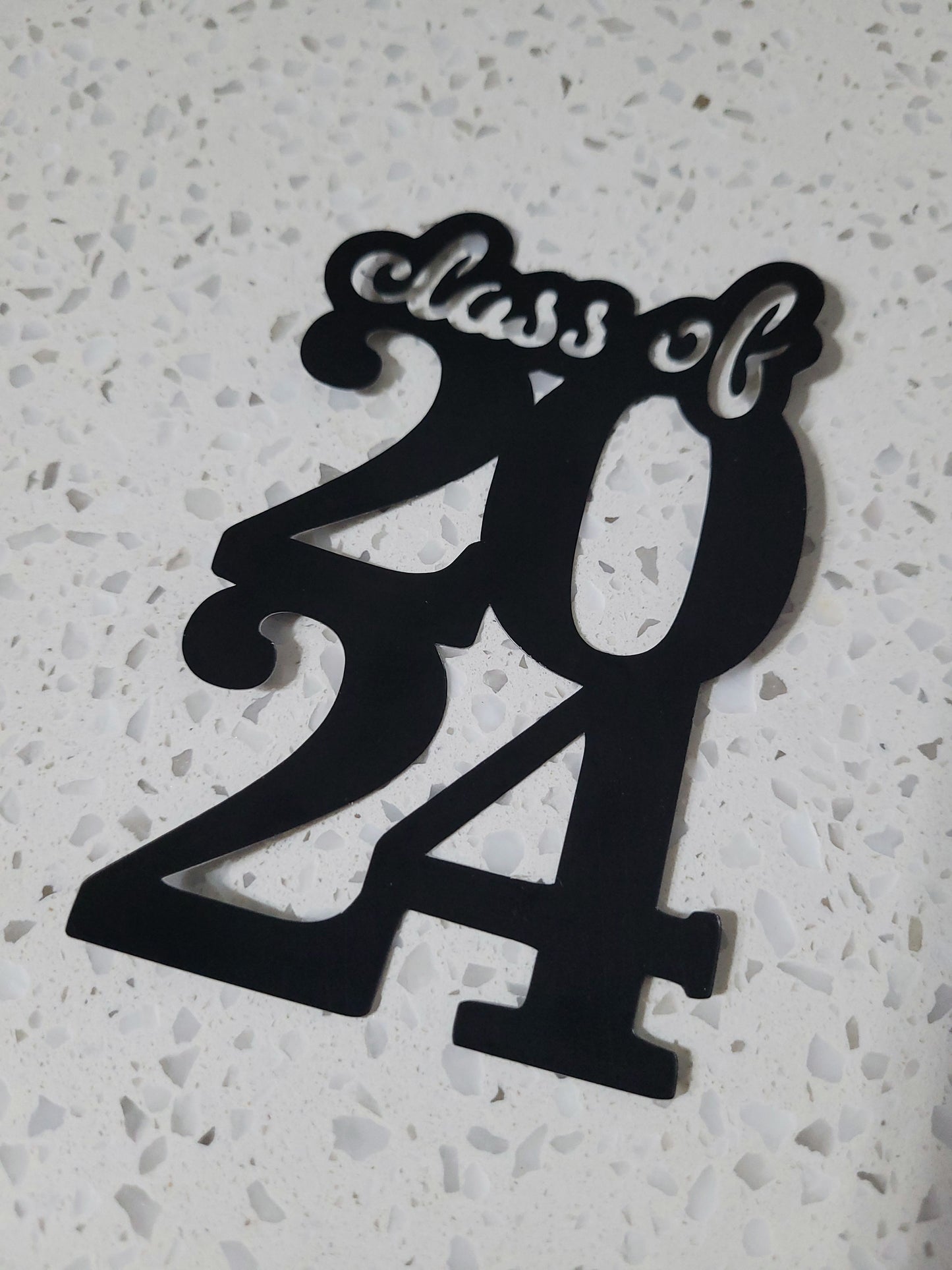 Graduation 2024 Flexible Plastic Black Cake Topper Option #02