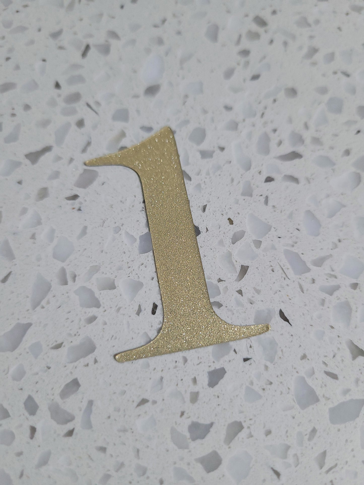 5cm Gold Sparkle Texture Plastic Number Cake Topper 0 - 9 Option #01