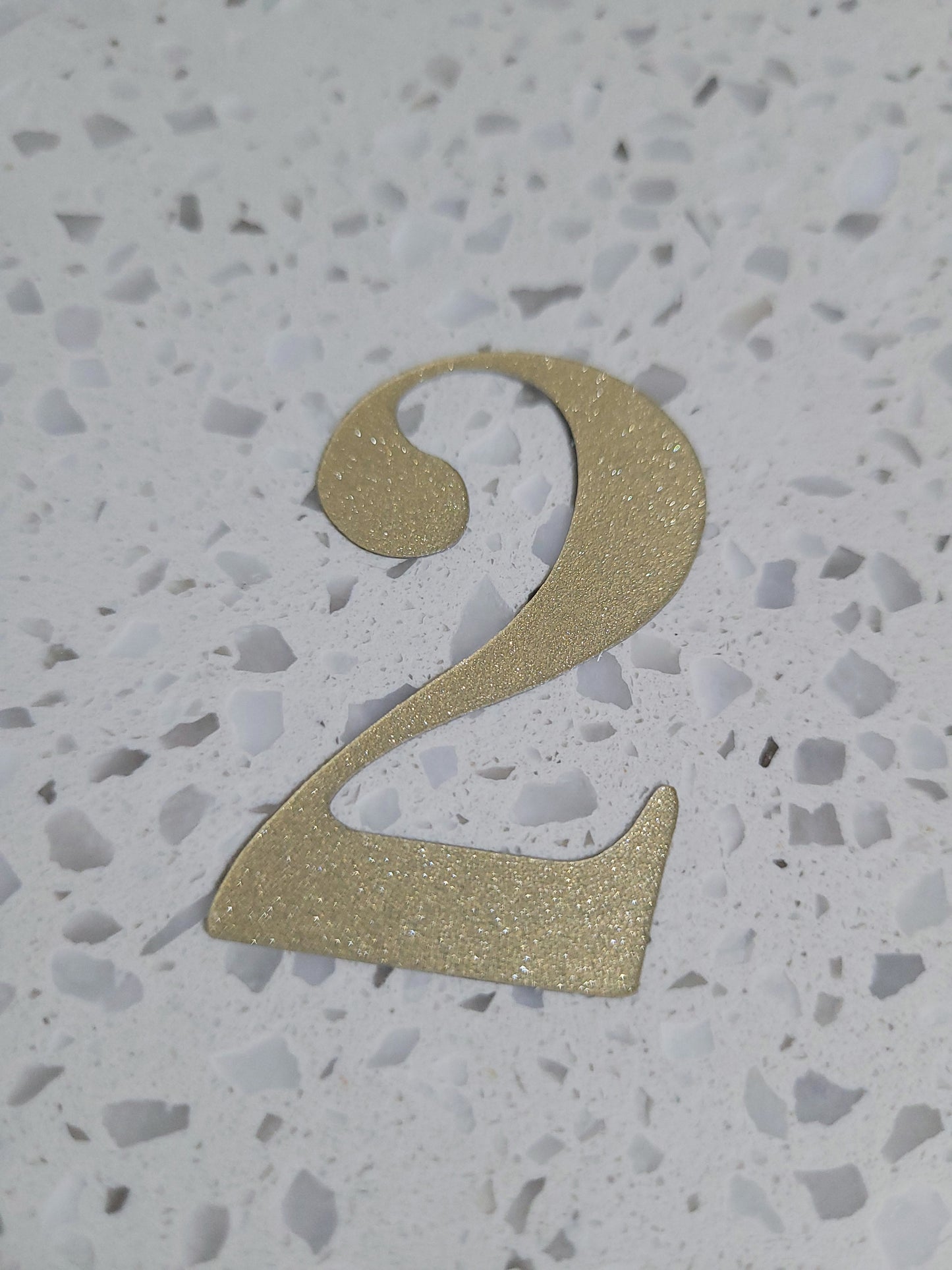 5cm Gold Sparkle Texture Plastic Number Cake Topper 0 - 9 Option #01