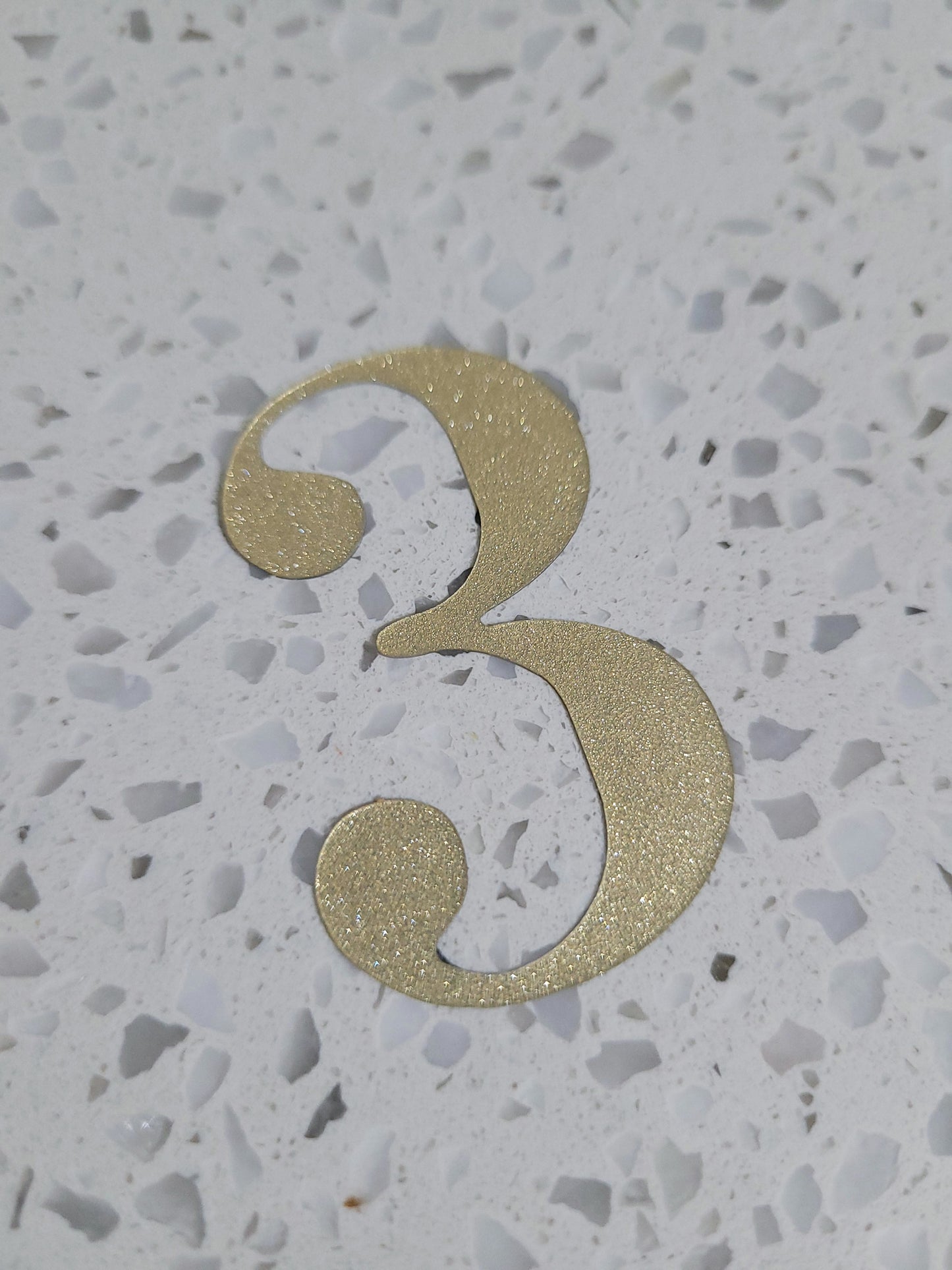 5cm Gold Sparkle Texture Plastic Number Cake Topper 0 - 9 Option #01