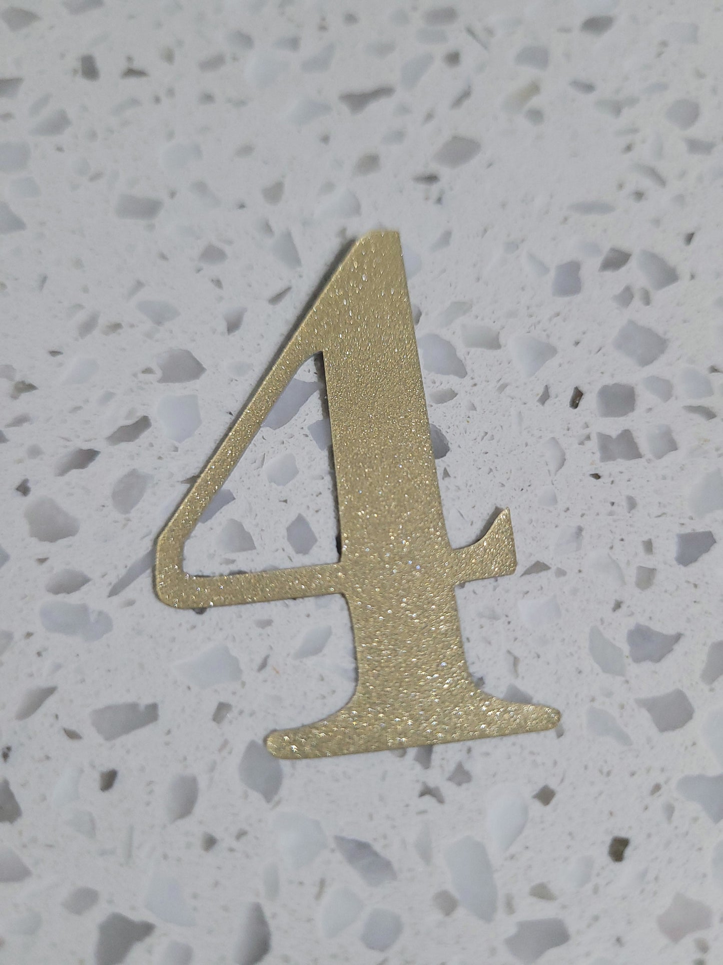 5cm Gold Sparkle Texture Plastic Number Cake Topper 0 - 9 Option #01