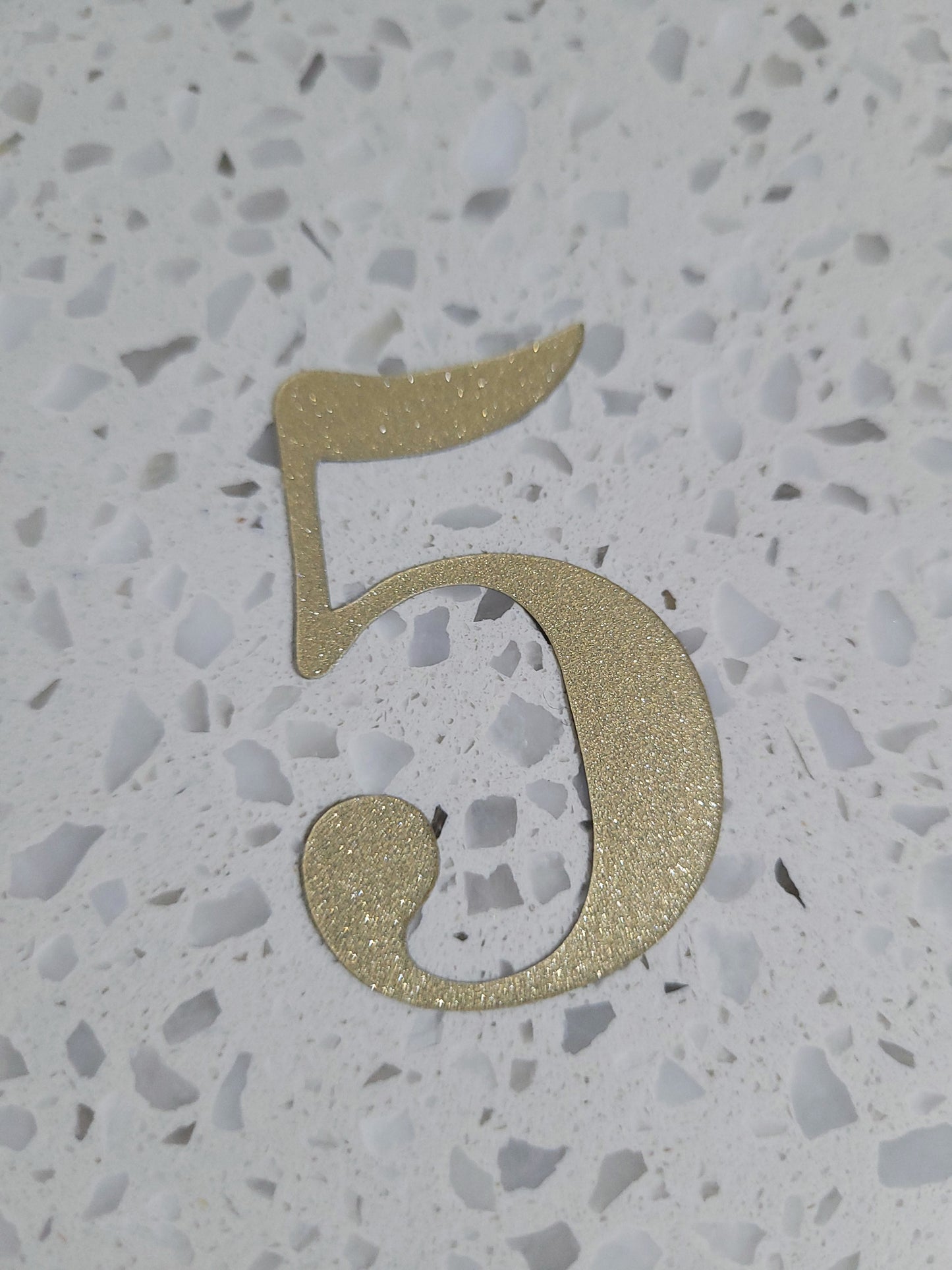 5cm Gold Sparkle Texture Plastic Number Cake Topper 0 - 9 Option #01