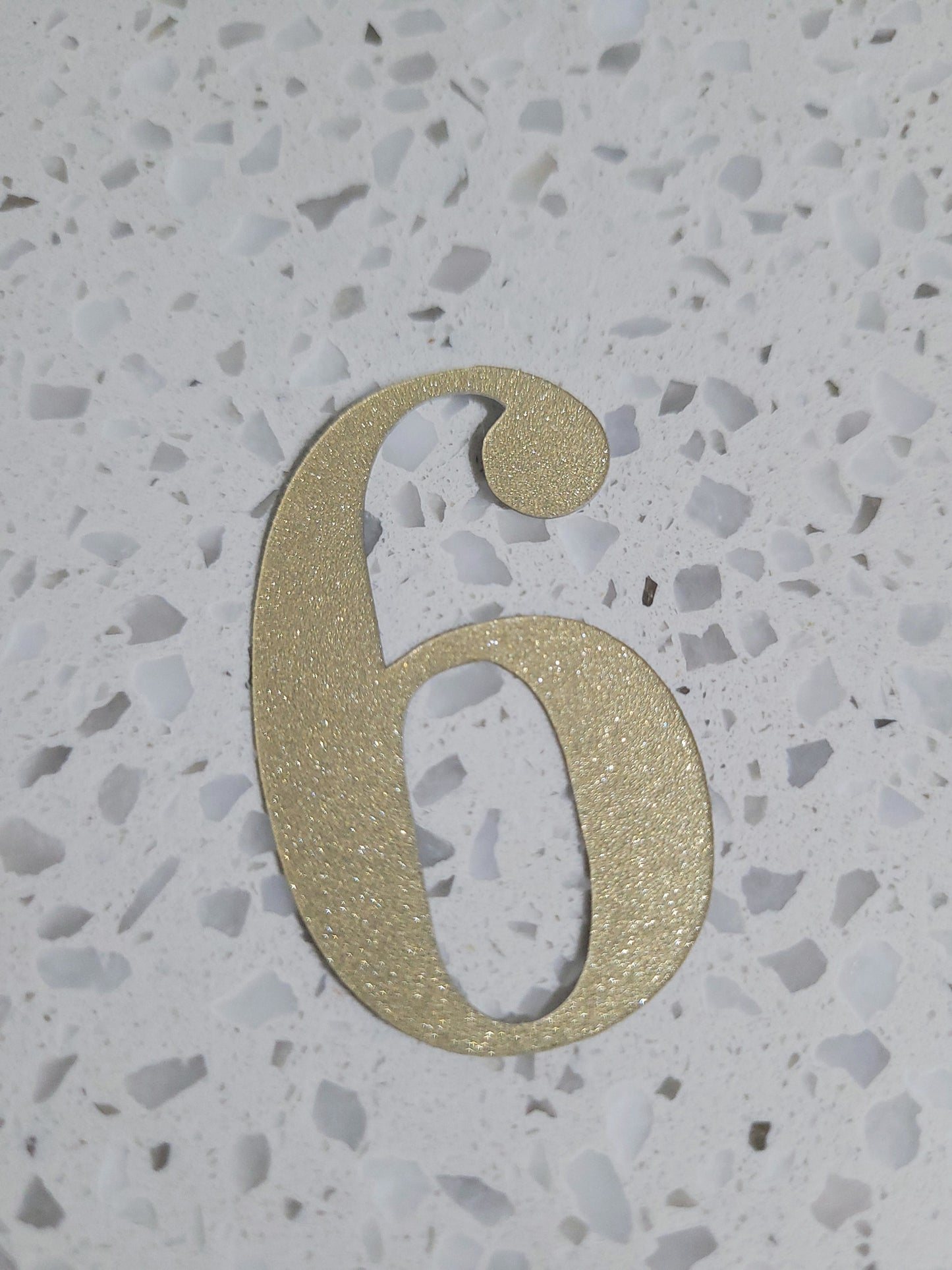 5cm Gold Sparkle Texture Plastic Number Cake Topper 0 - 9 Option #01