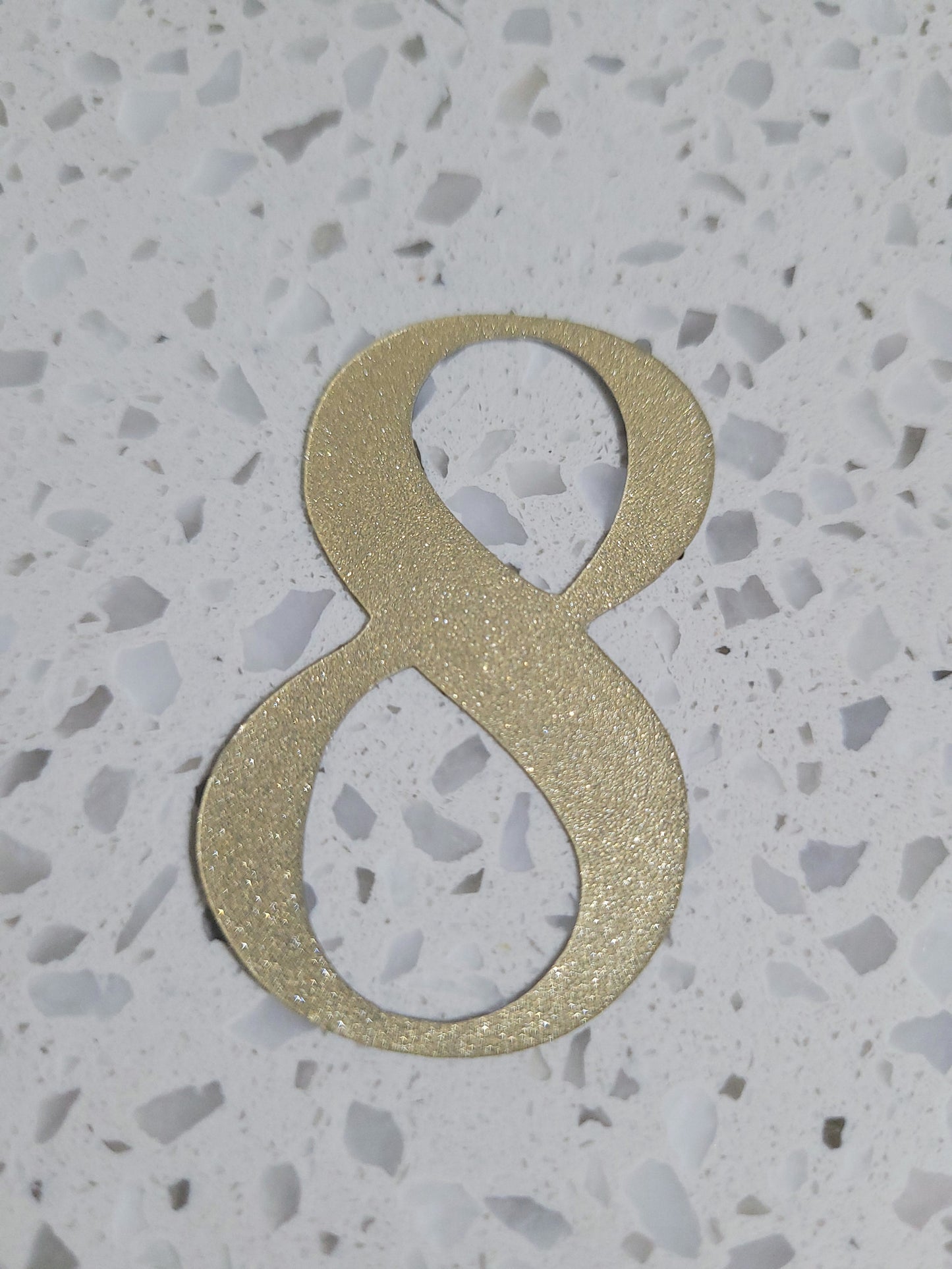 5cm Gold Sparkle Texture Plastic Number Cake Topper 0 - 9 Option #01