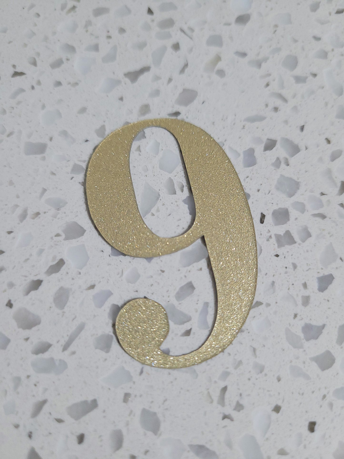 5cm Gold Sparkle Texture Plastic Number Cake Topper 0 - 9 Option #01