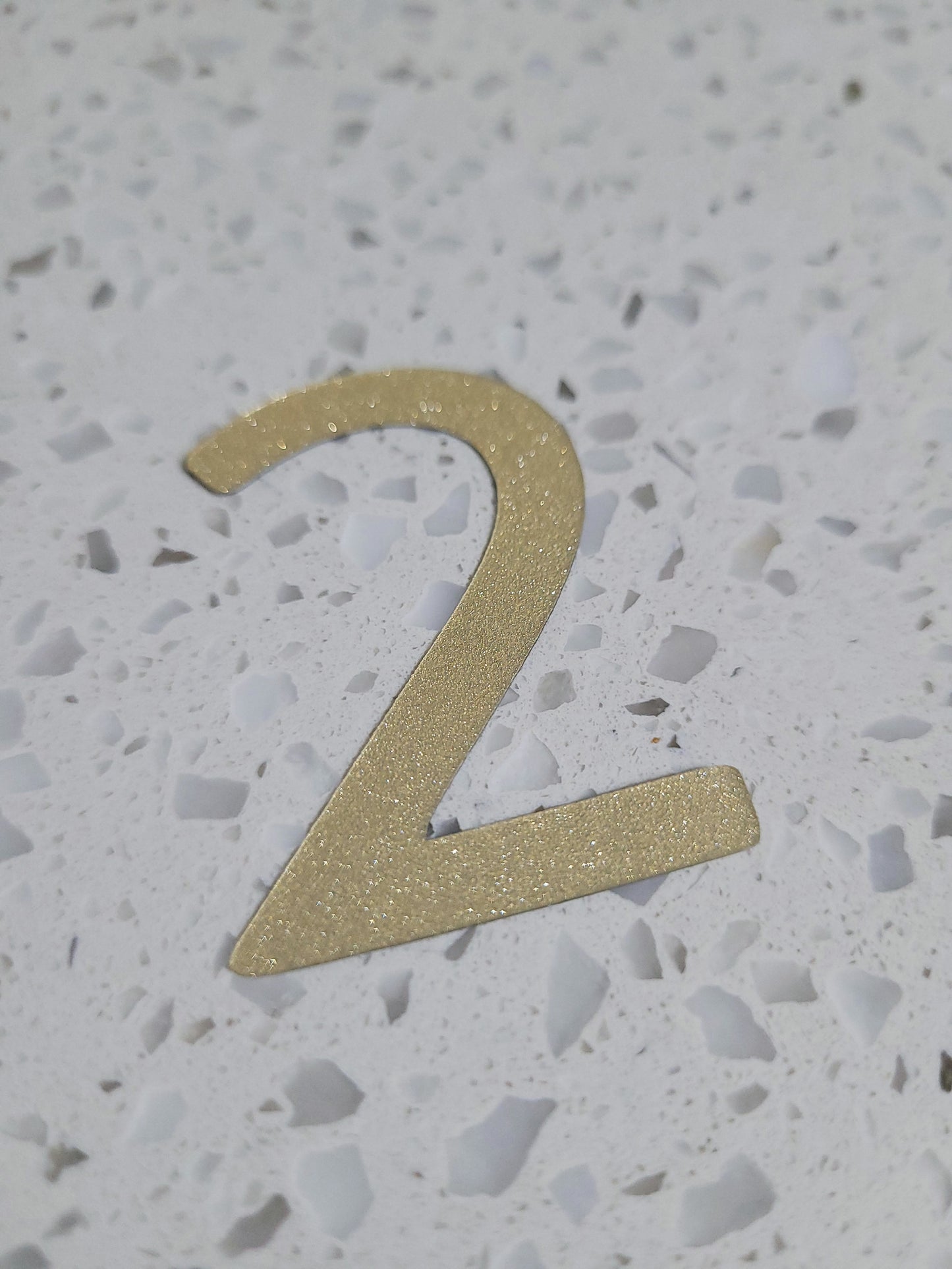 5cm Gold Sparkle Texture Plastic Number Cake Topper 0 - 9 Option #02