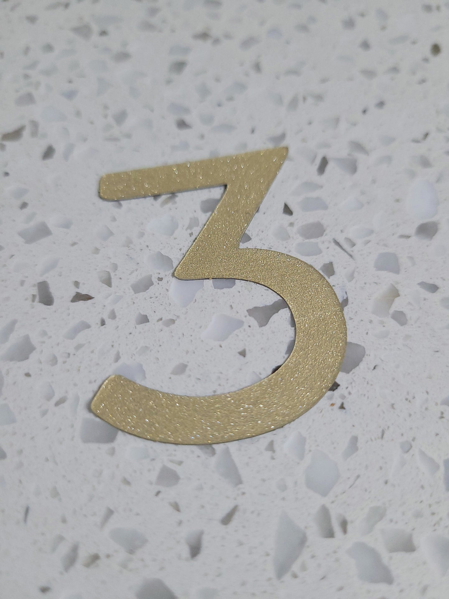 5cm Gold Sparkle Texture Plastic Number Cake Topper 0 - 9 Option #02