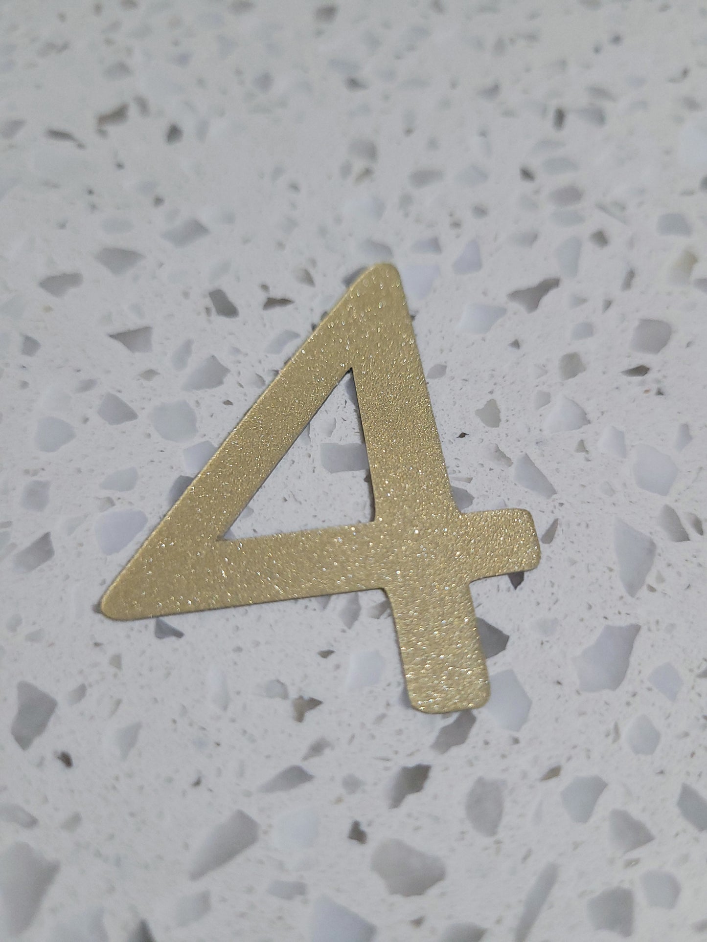 5cm Gold Sparkle Texture Plastic Number Cake Topper 0 - 9 Option #02