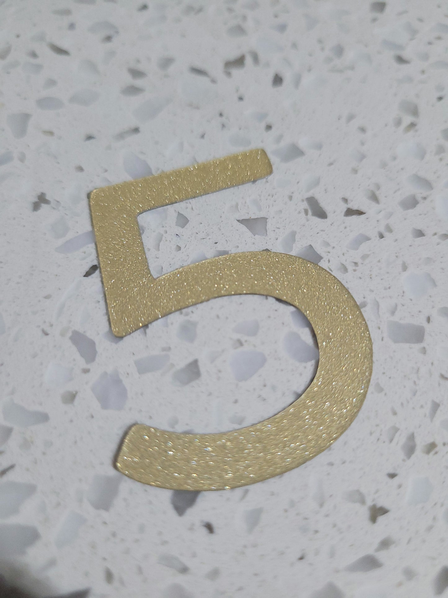 5cm Gold Sparkle Texture Plastic Number Cake Topper 0 - 9 Option #02