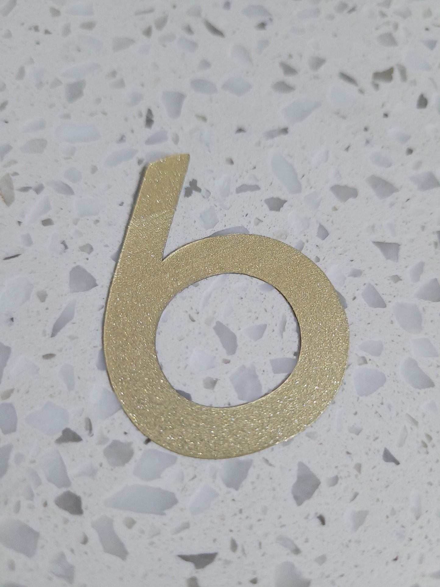 5cm Gold Sparkle Texture Plastic Number Cake Topper 0 - 9 Option #02