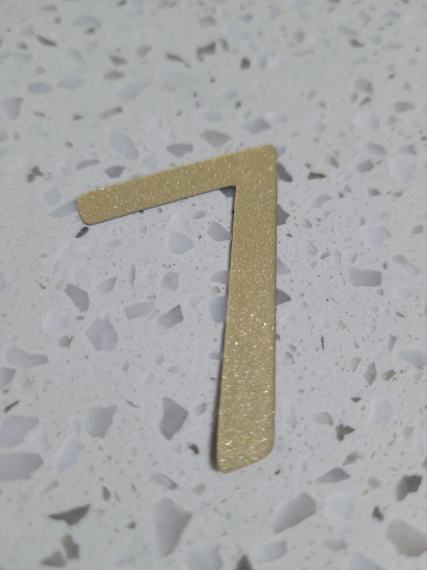 5cm Gold Sparkle Texture Plastic Number Cake Topper 0 - 9 Option #02