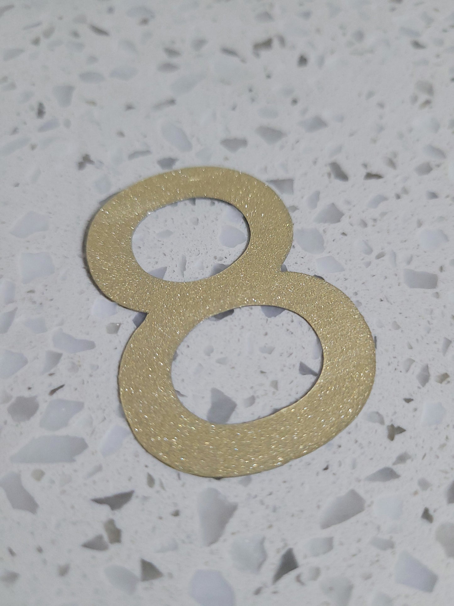 5cm Gold Sparkle Texture Plastic Number Cake Topper 0 - 9 Option #02