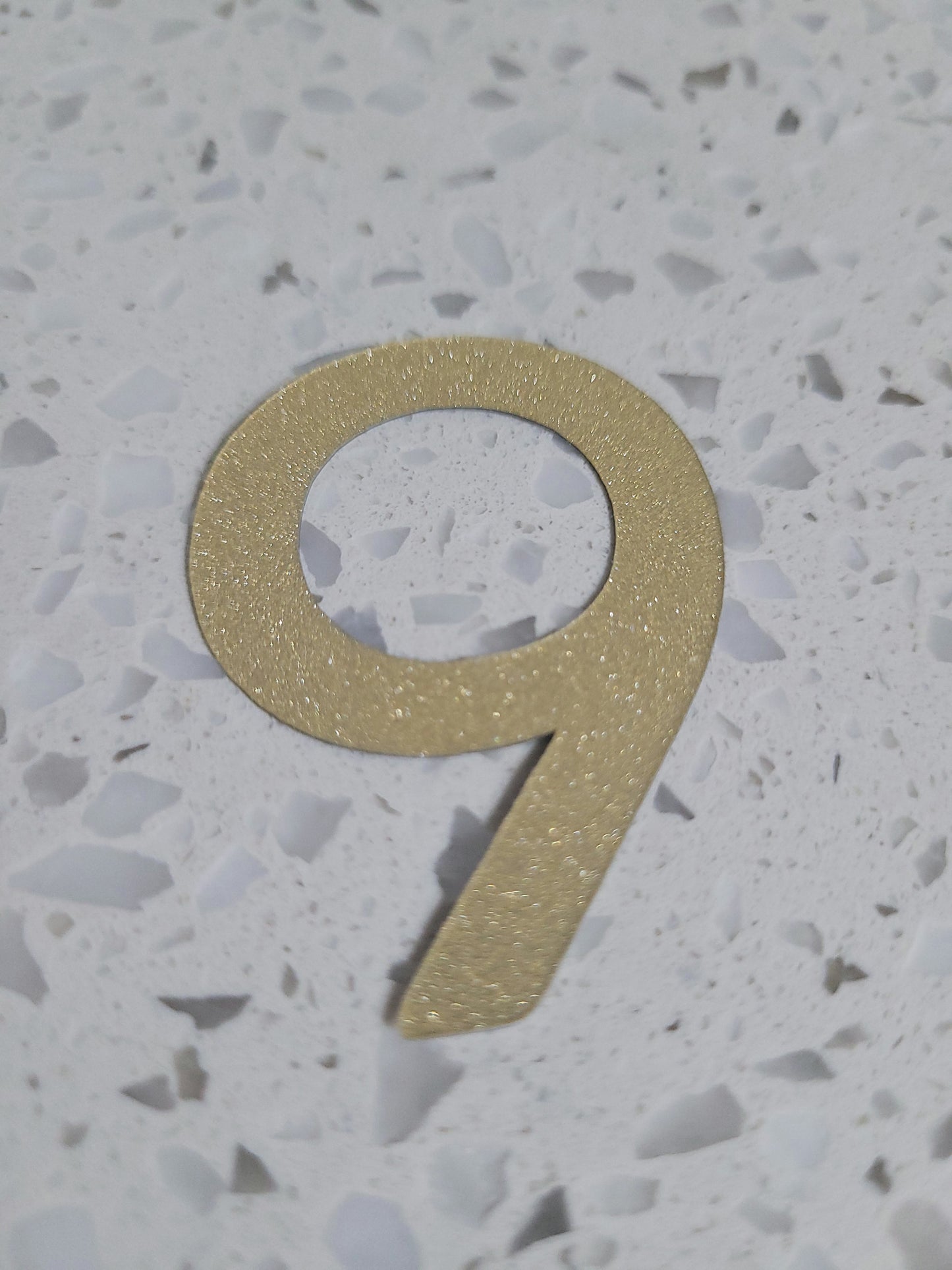 5cm Gold Sparkle Texture Plastic Number Cake Topper 0 - 9 Option #02