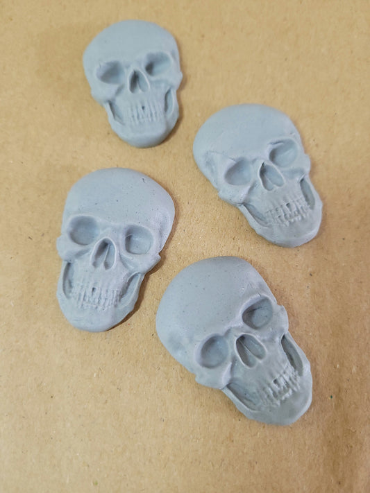 Grey Skull Set 4pcs Edible Cake Decorations