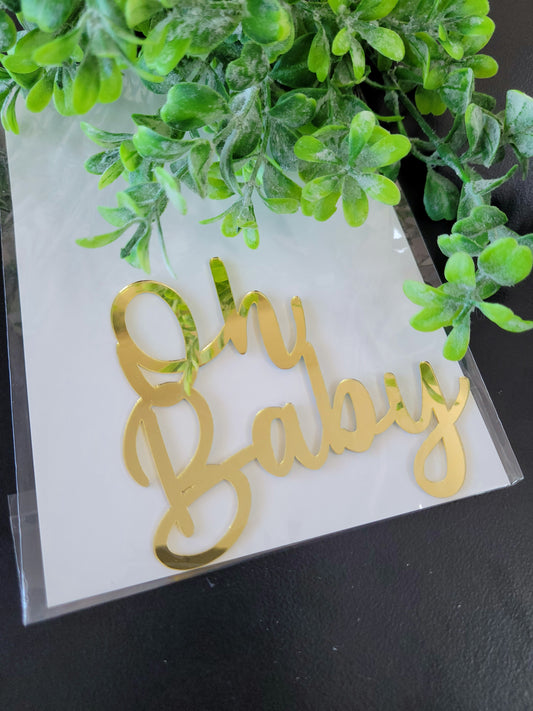 Oh Baby Gold Cake Topper