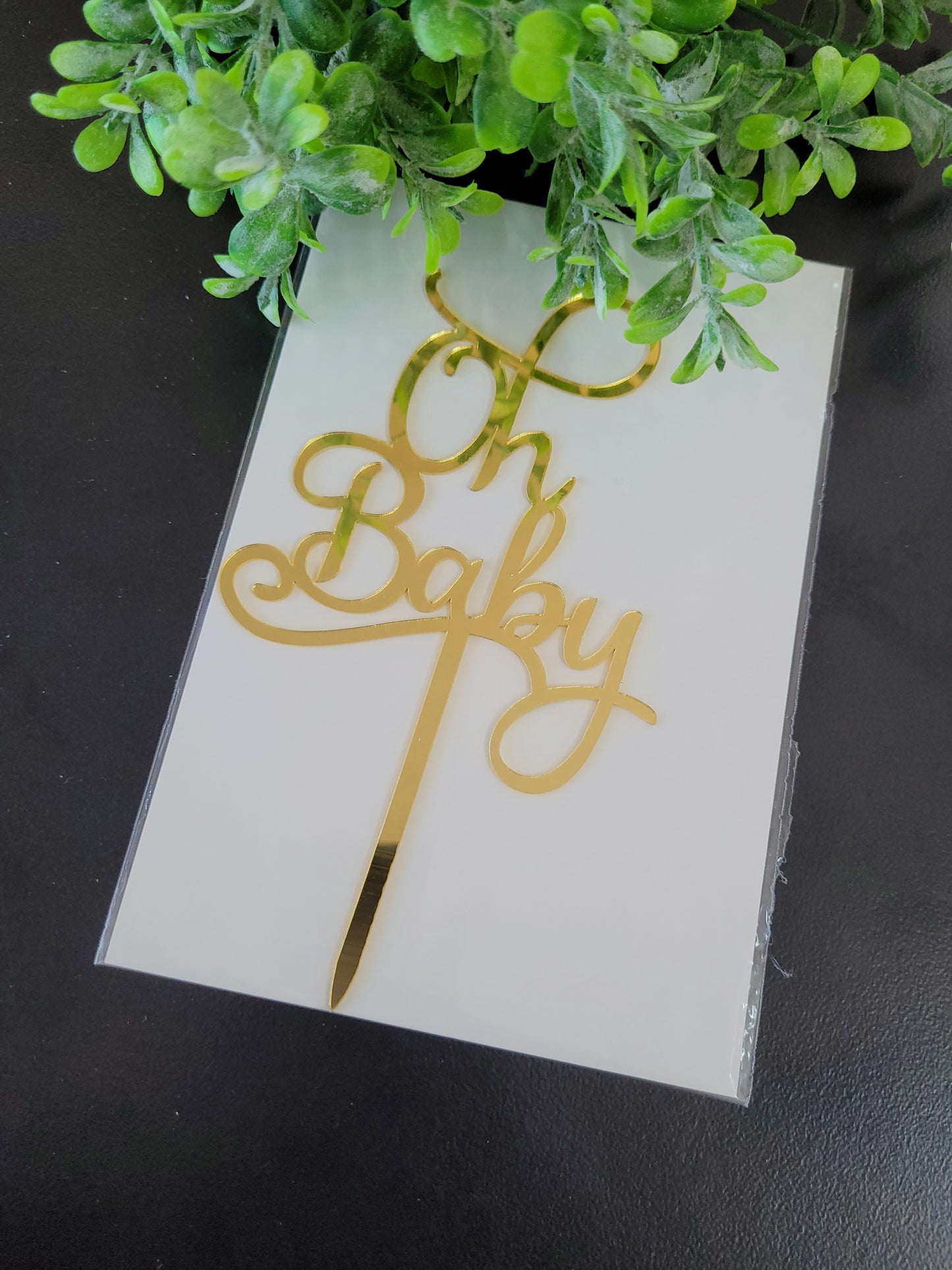 Oh Baby Gold Cake Topper