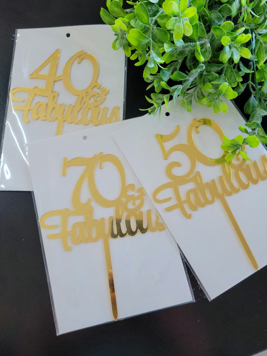 Fabulous Gold Assorted Number Cake Toppers