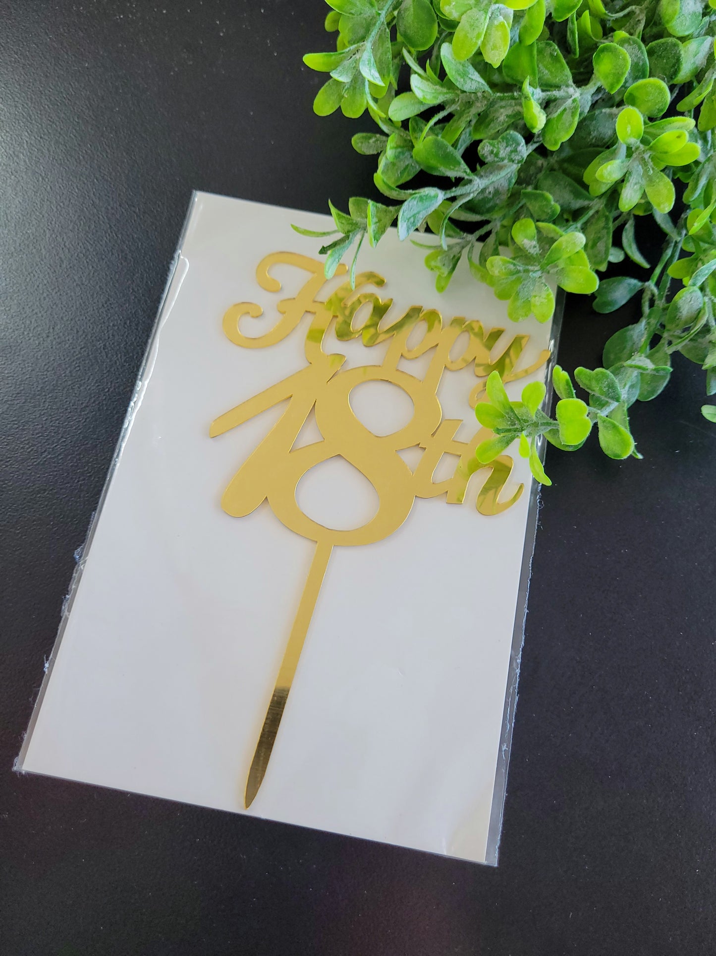 'Happy' Birthday Gold Assorted  Number Cake Toppers