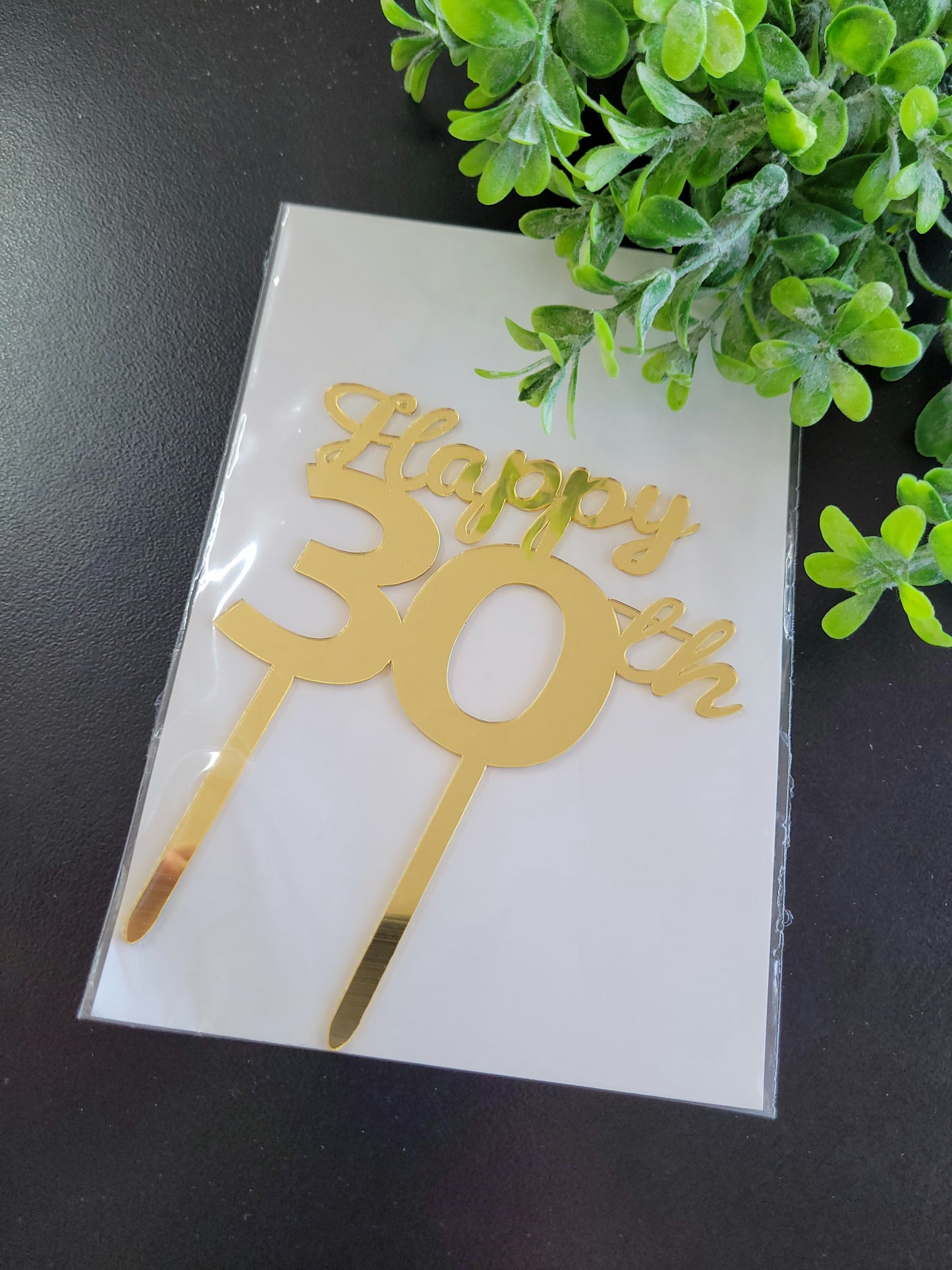 'Happy' Birthday Gold Assorted  Number Cake Toppers