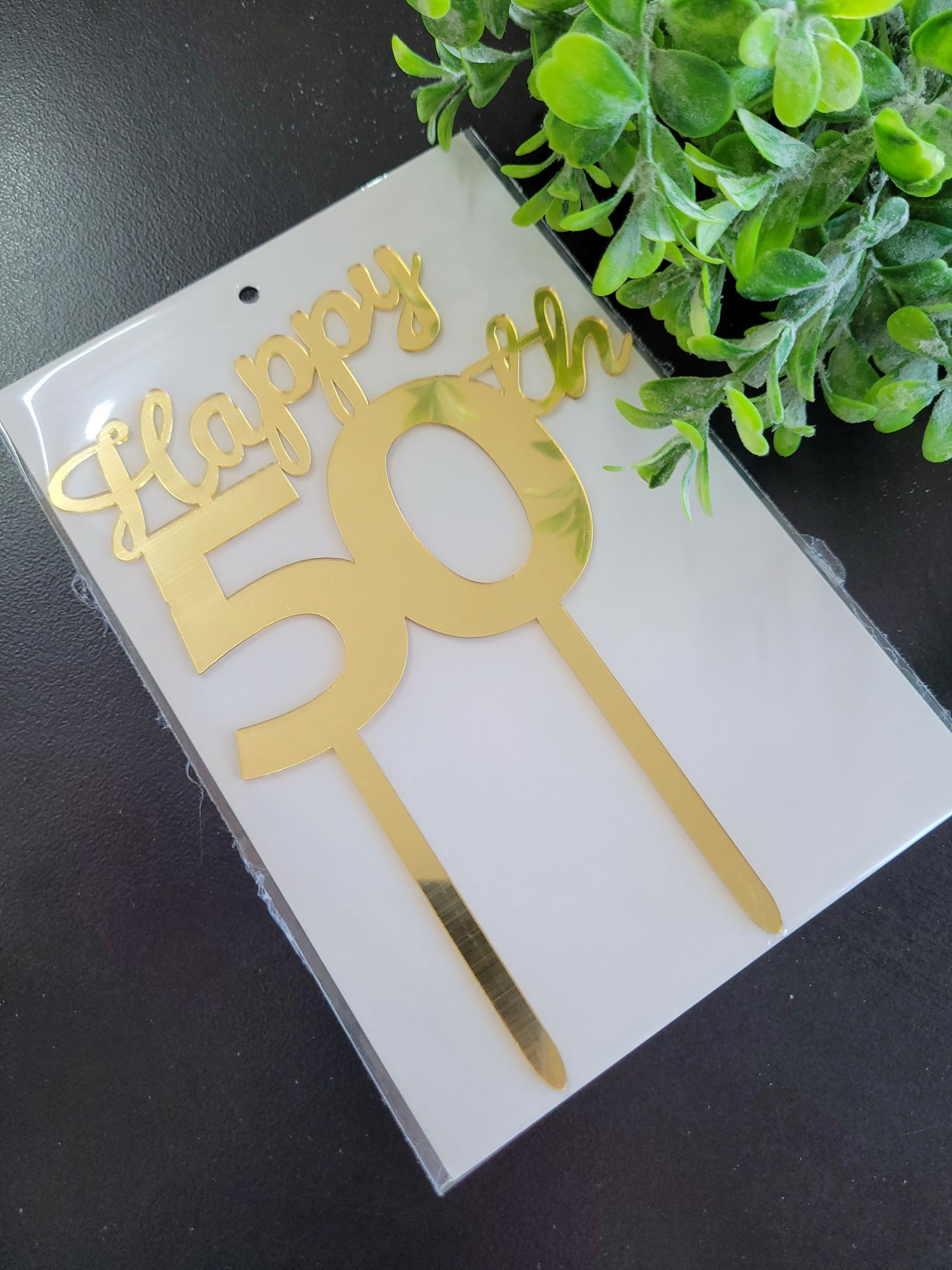 'Happy' Birthday Gold Assorted  Number Cake Toppers