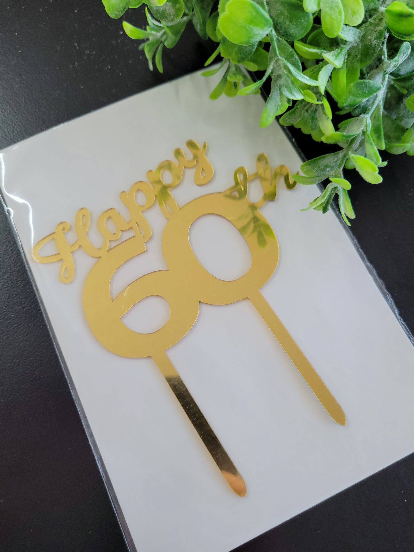 'Happy' Birthday Gold Assorted  Number Cake Toppers