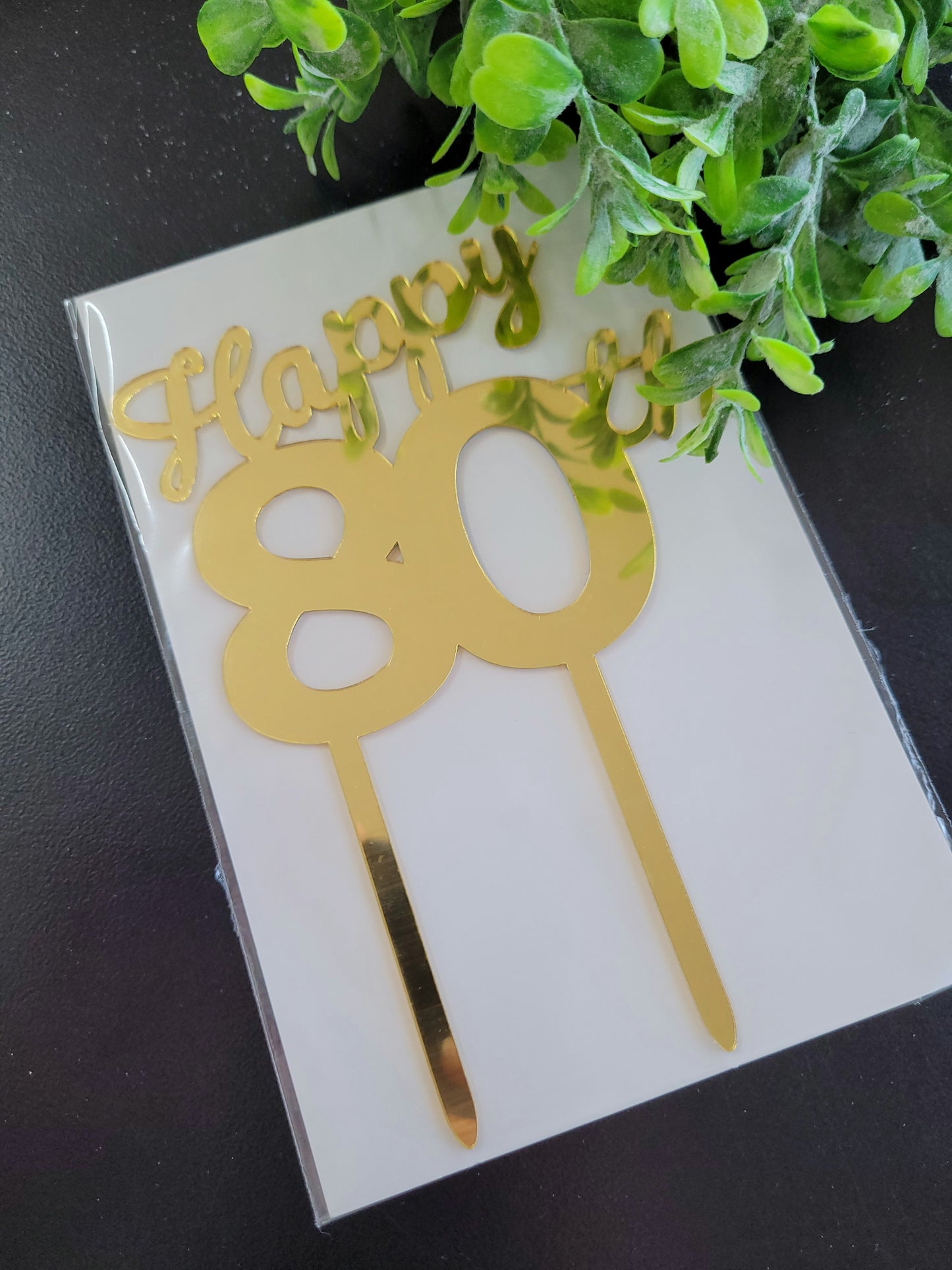 'Happy' Birthday Gold Assorted  Number Cake Toppers