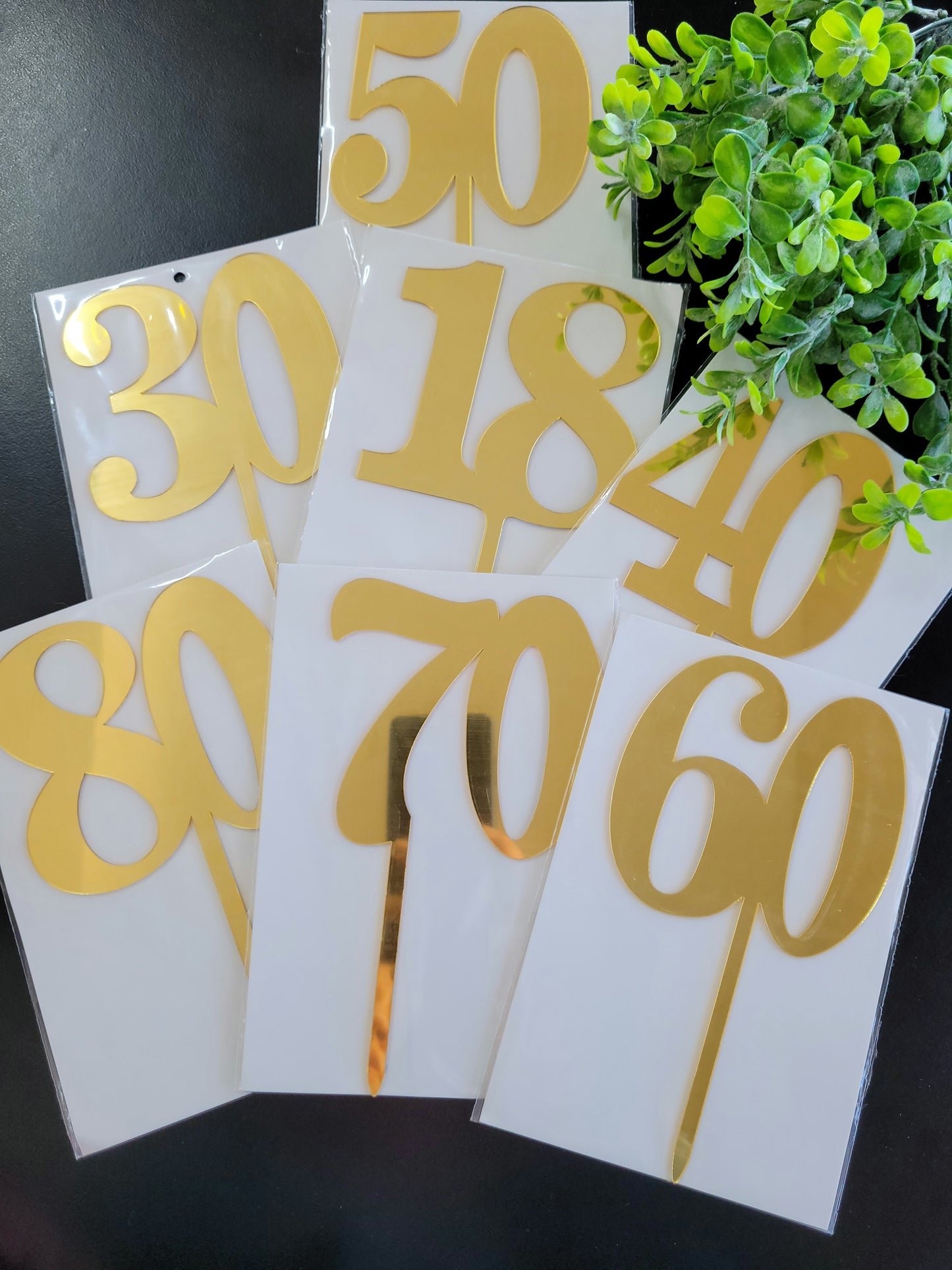 Bold Gold Number Assorted Cake Topper