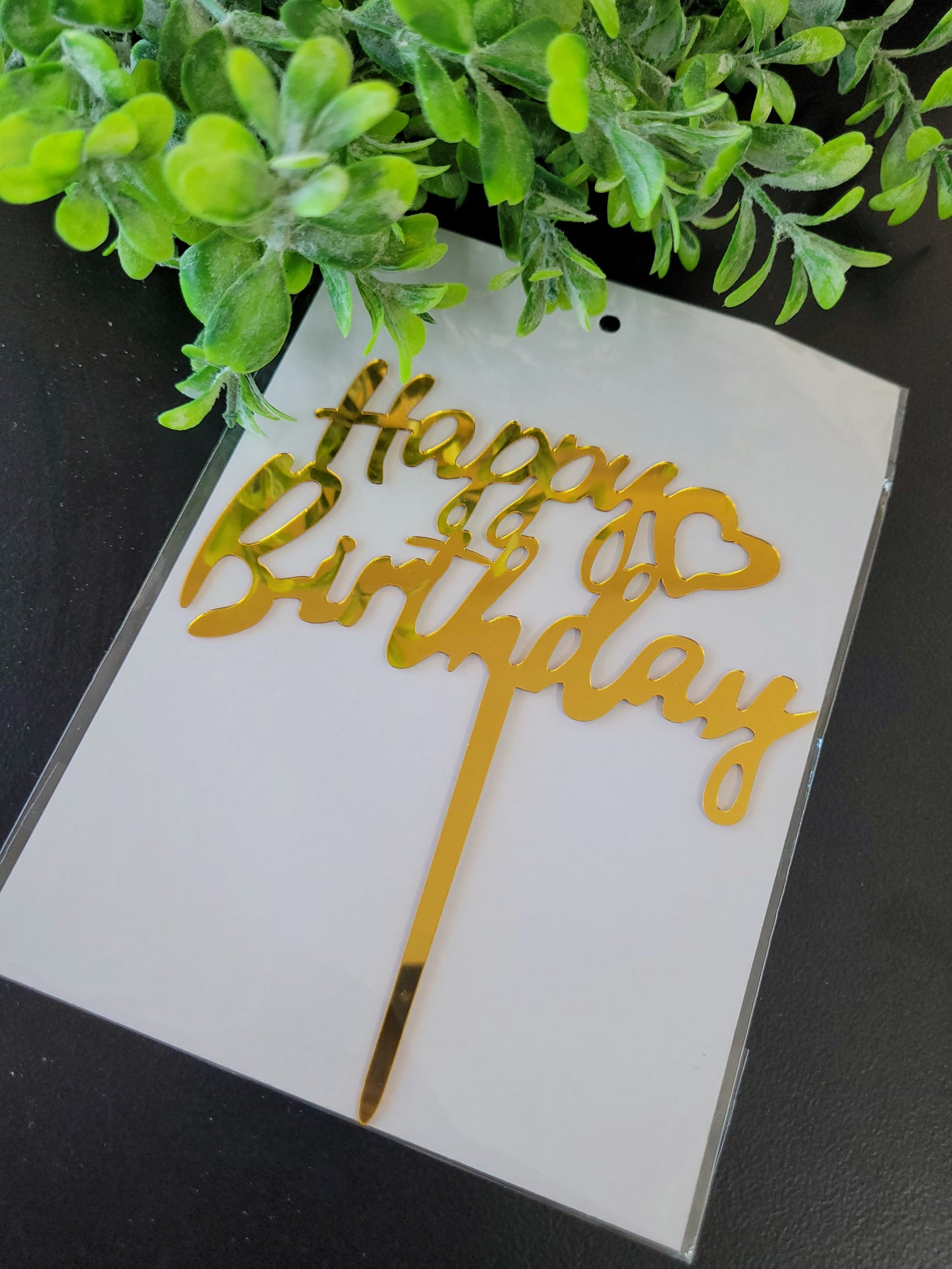 Happy Birthday Gold Assorted Cake Topper