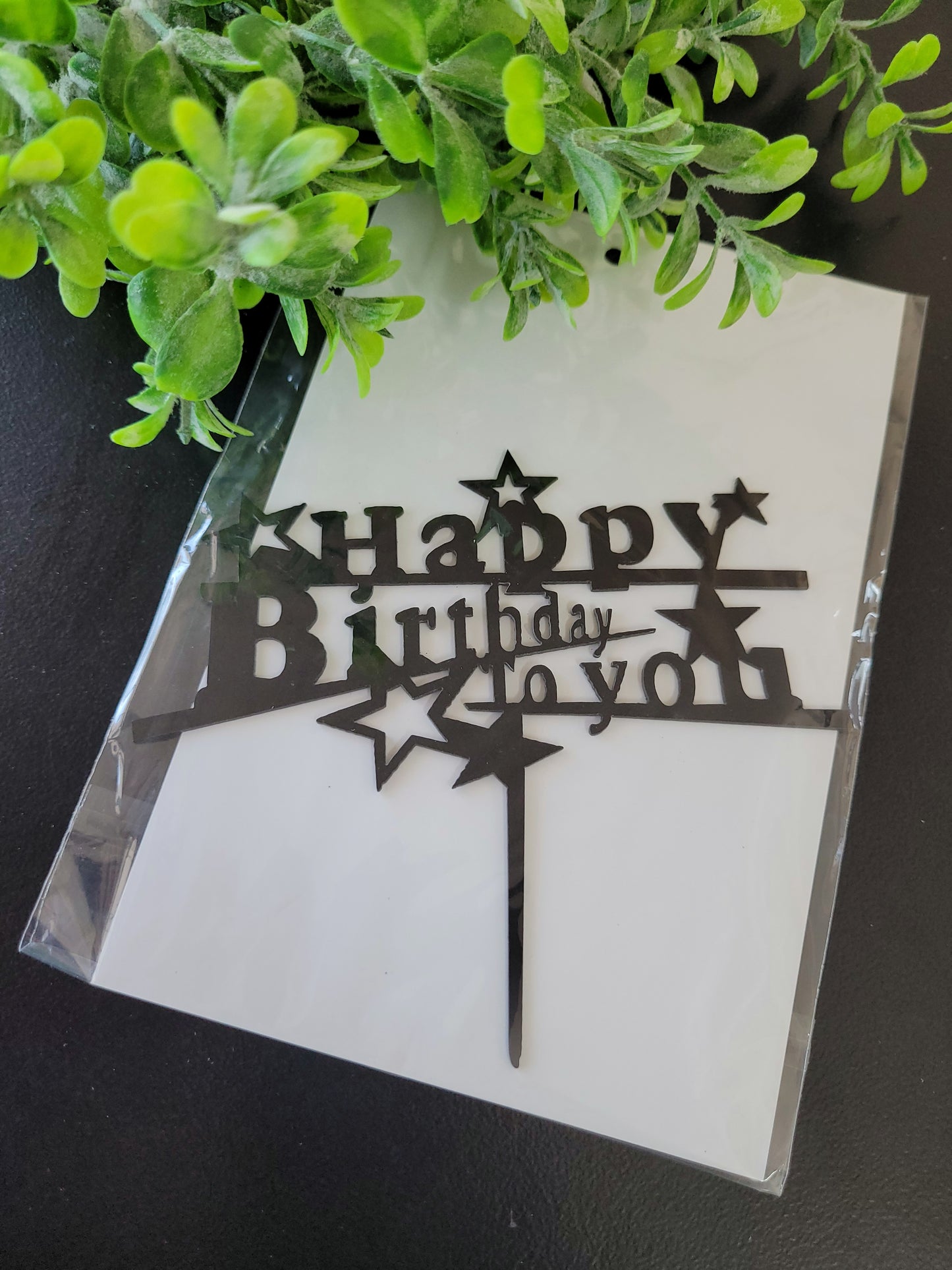 Happy Birthday Black Assorted Cake Topper