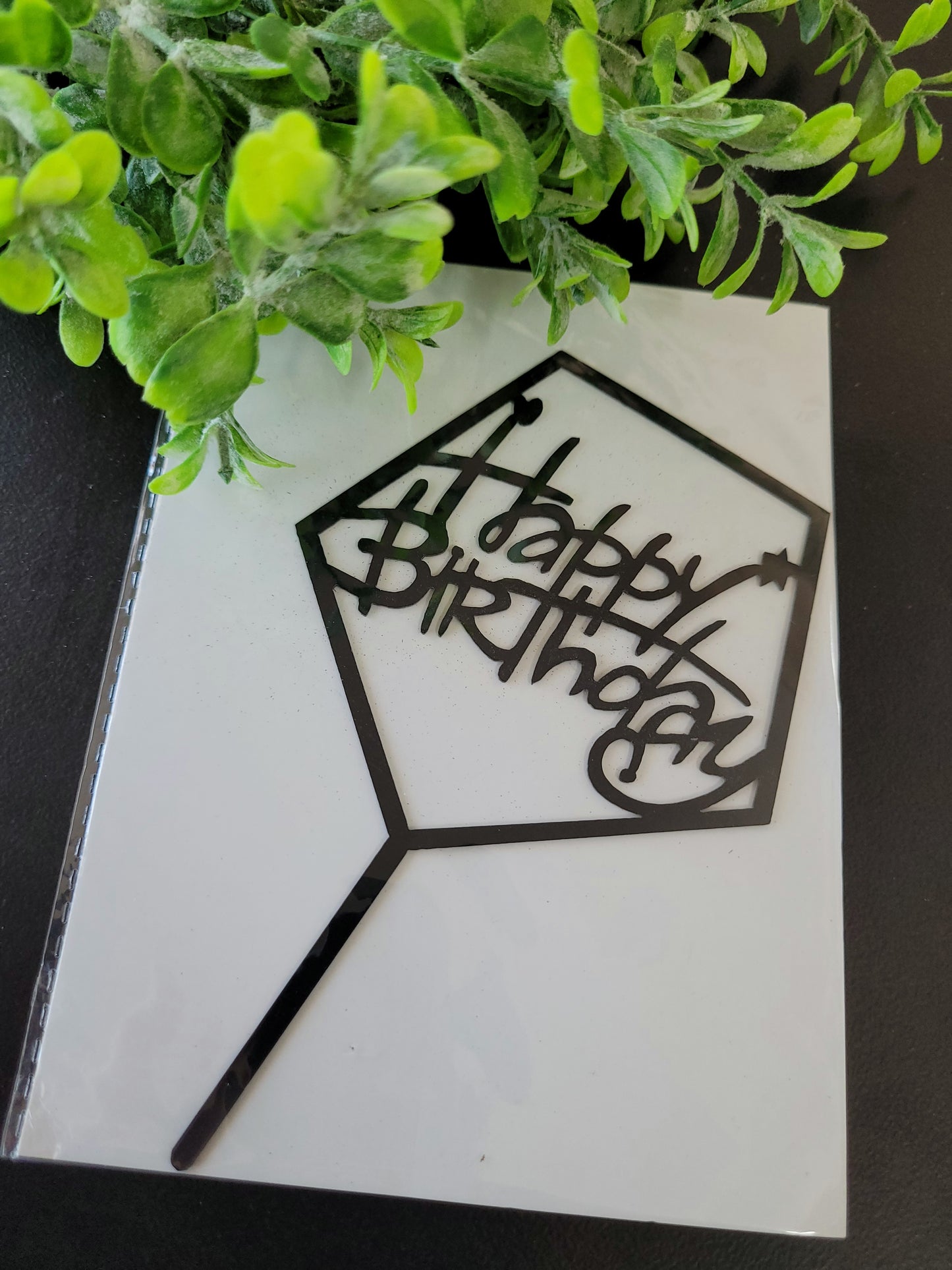 Happy Birthday Black Assorted Cake Topper