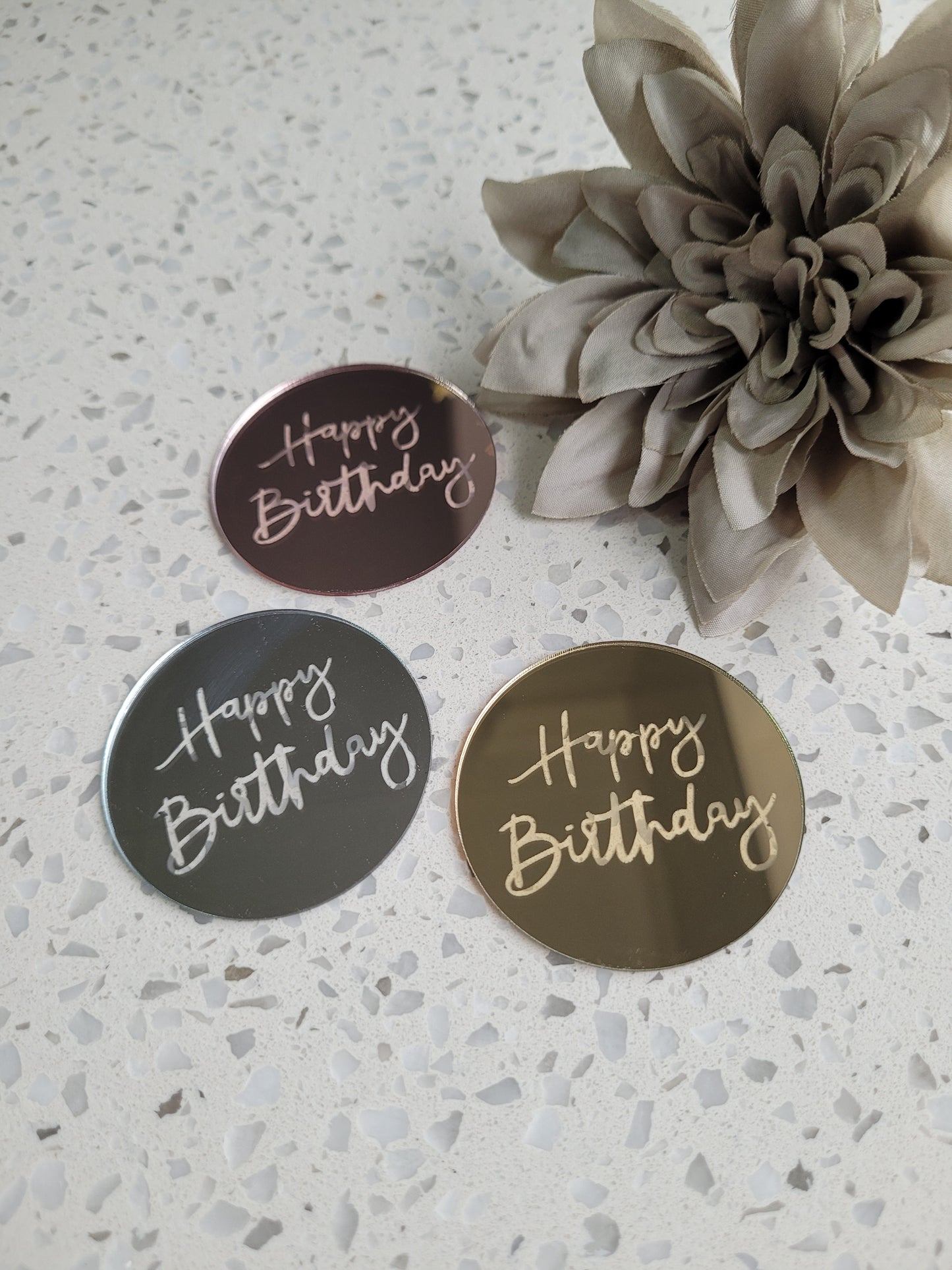 Acrylic 'Happy Birthday' Cupcake Toppers Assorted