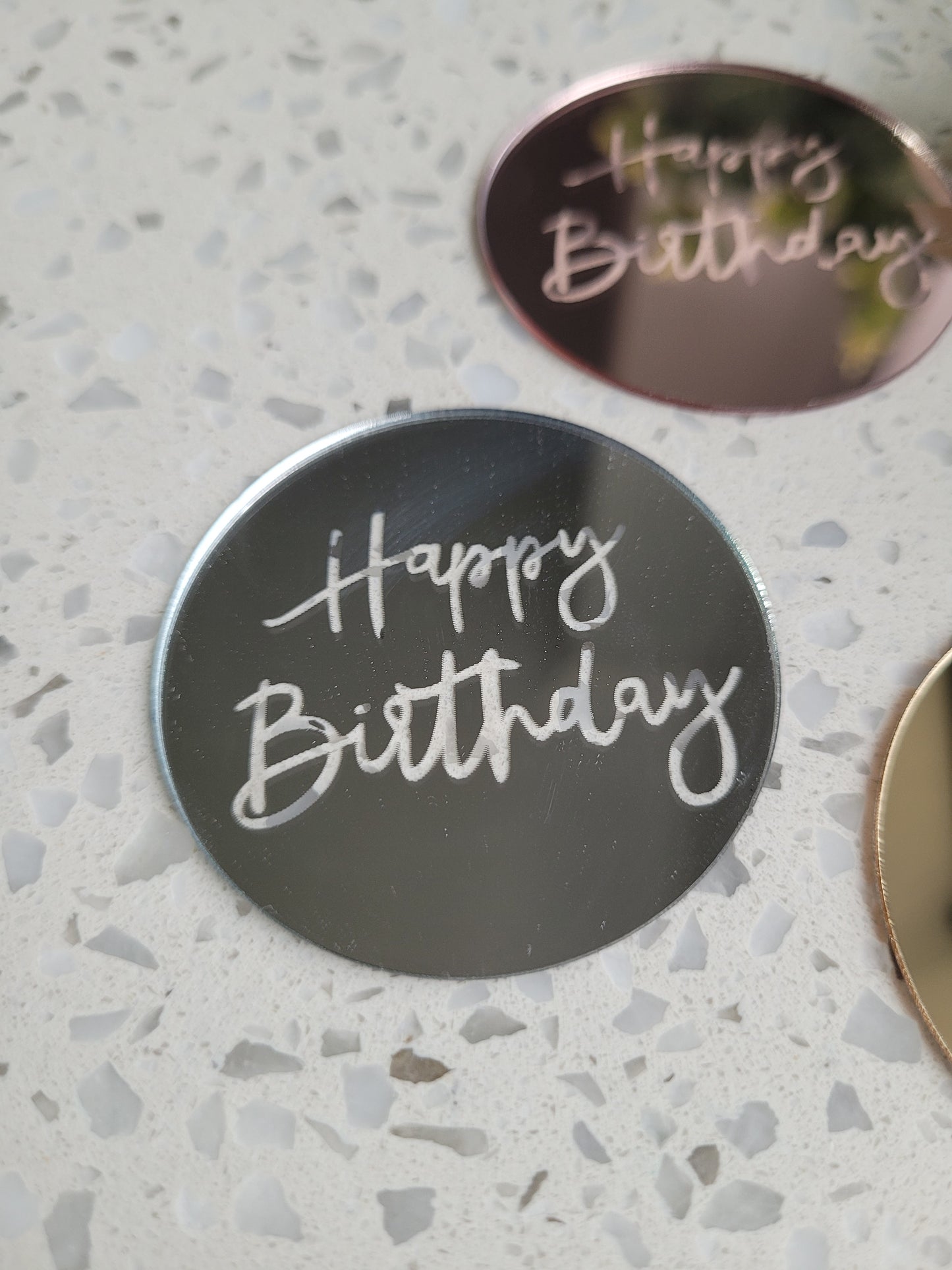 Acrylic 'Happy Birthday' Cupcake Toppers Assorted