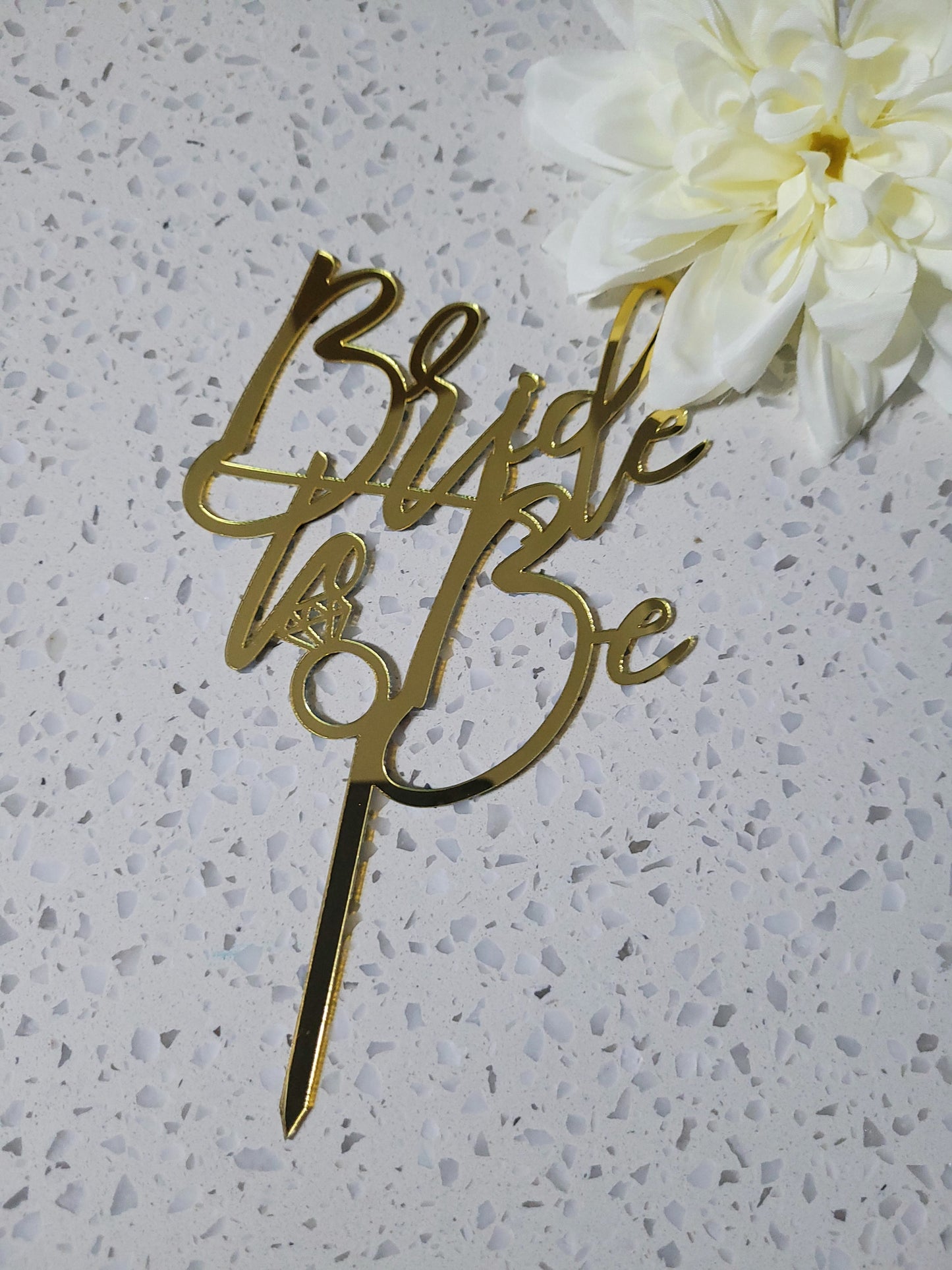 Bride to Be Gold Cake Topper