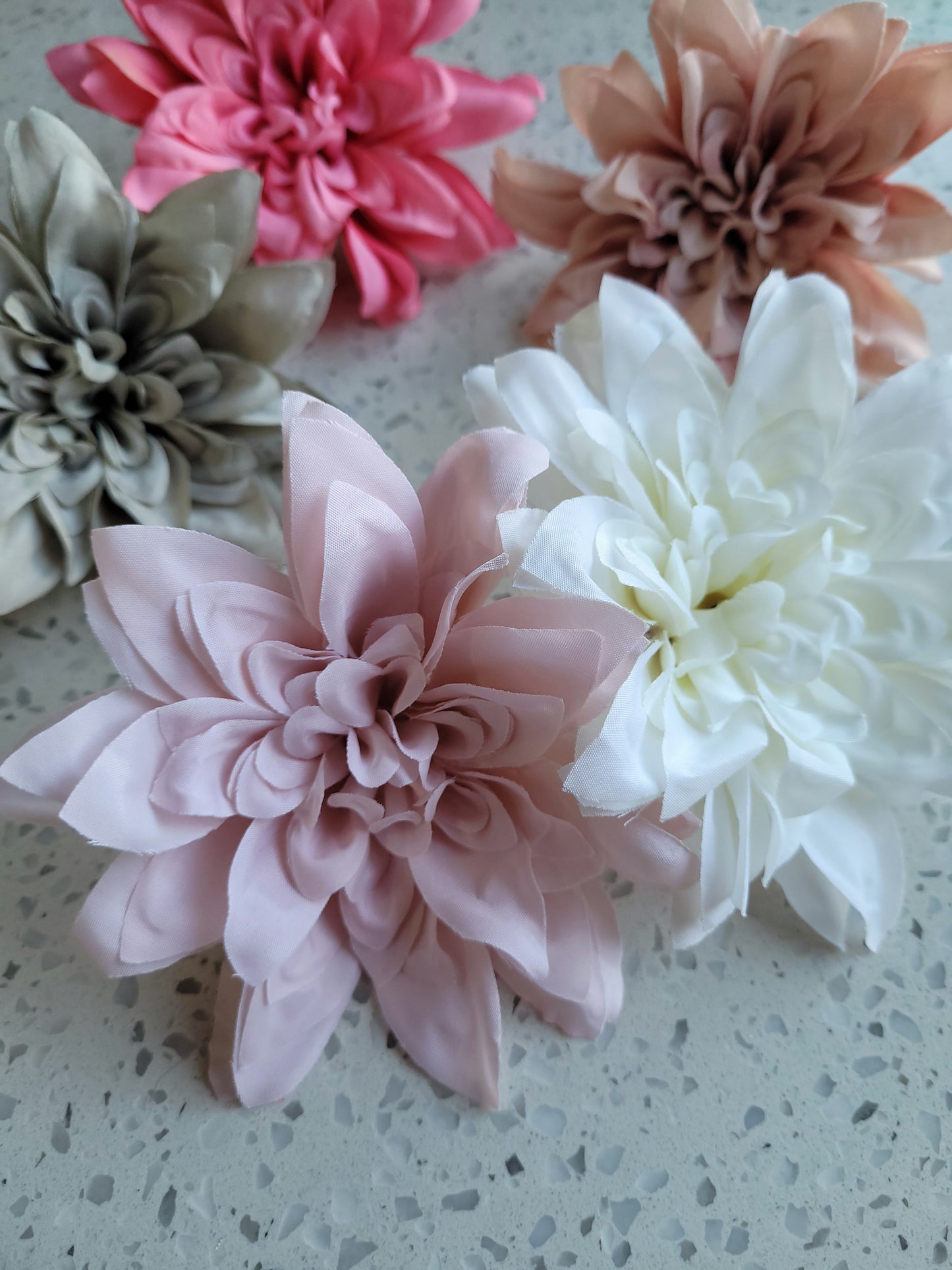 Artificial Flower Dahlia Head - Assorted Colours