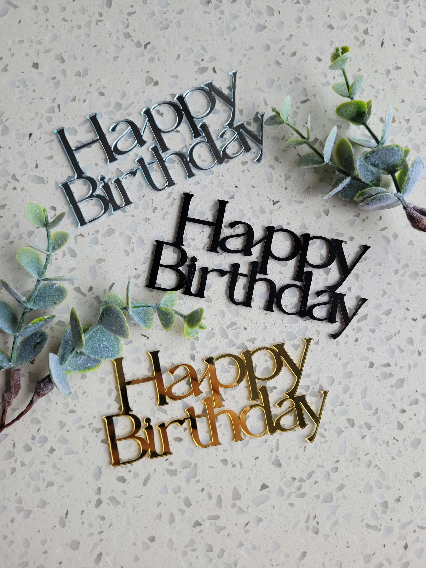 Happy Birthday Wording Cake Topper - Assorted Colours