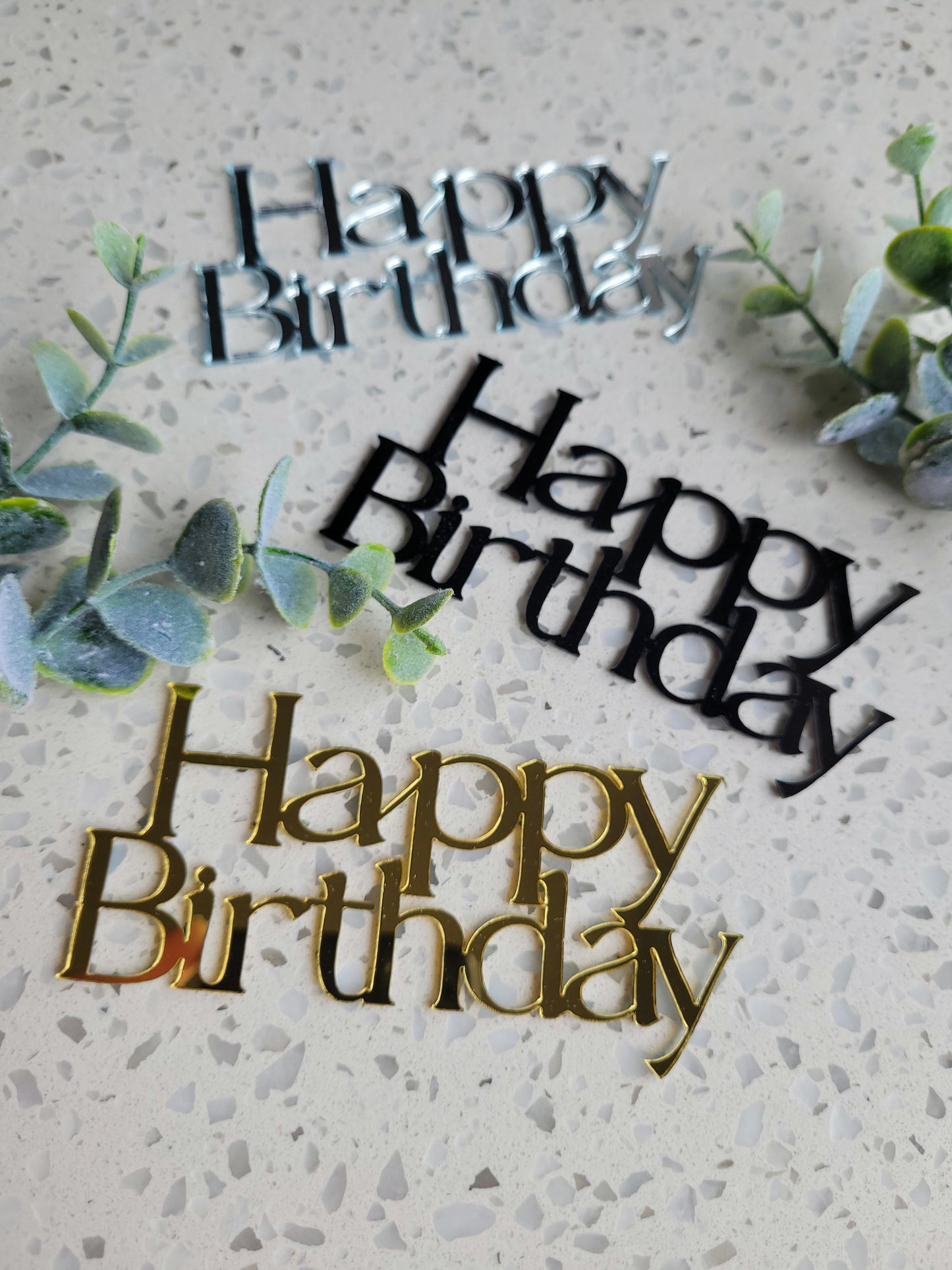 Happy Birthday Wording Cake Topper - Assorted Colours