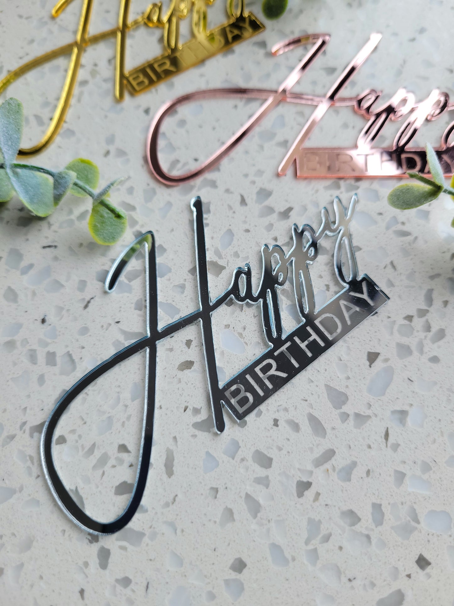 Happy Birthday Design Cake Topper - Assorted Colours