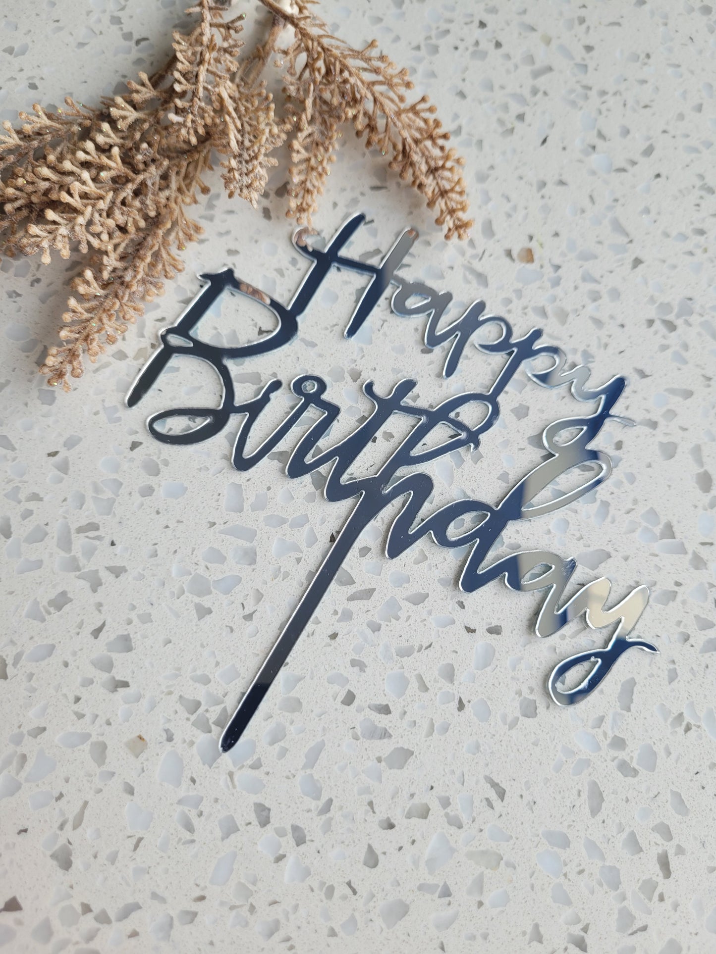 Happy Birthday Wording Acrylic Assorted Cake Toppers