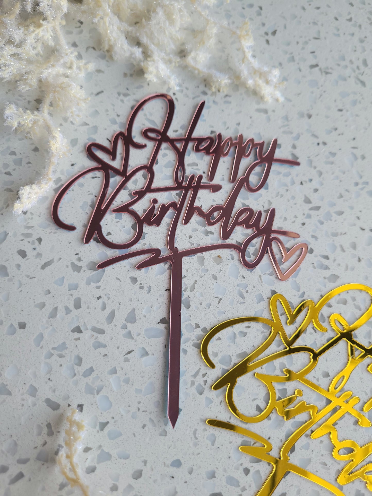 Happy Birthday Wording Acrylic Cake Toppers