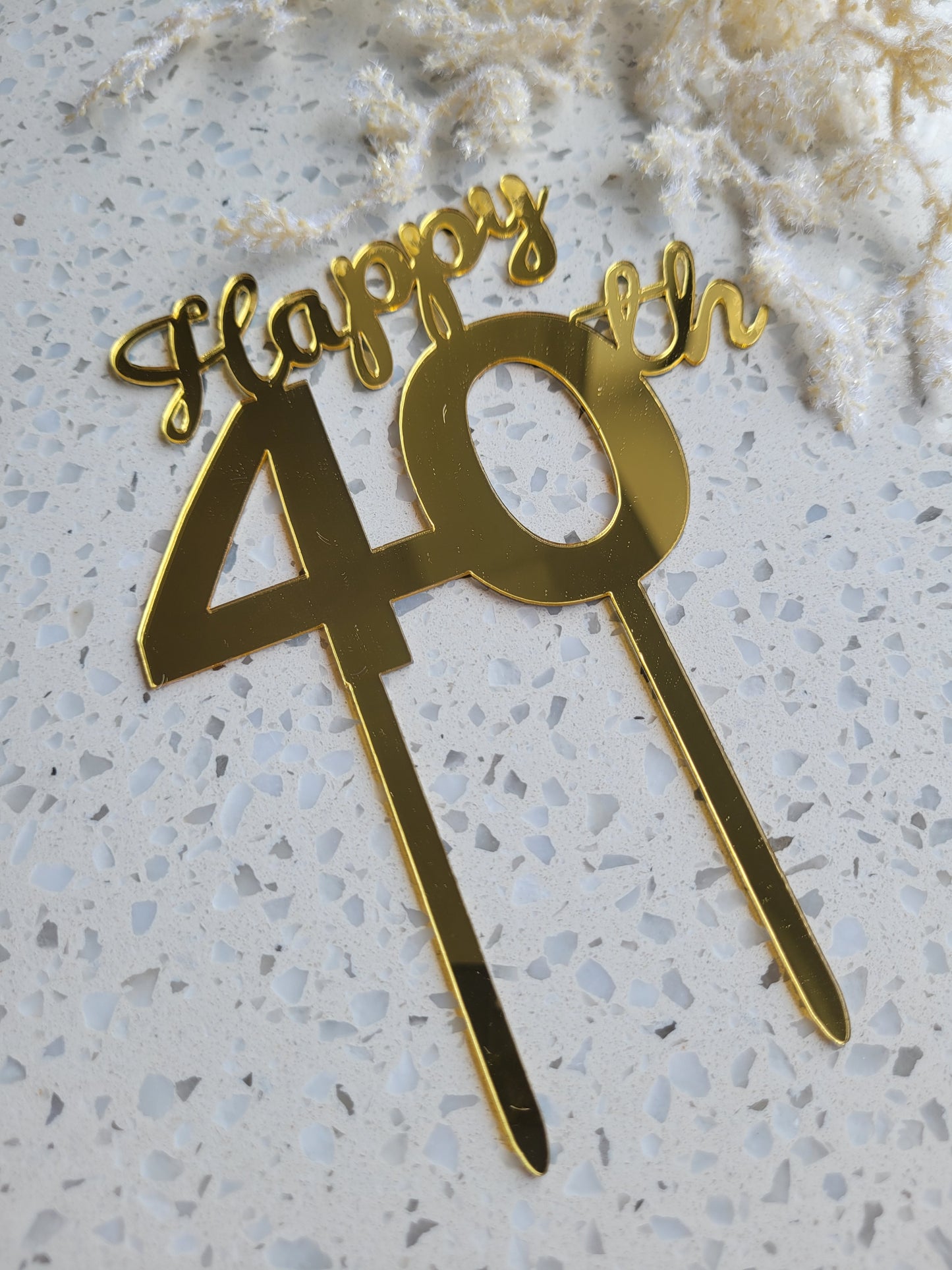 'Happy' Birthday Gold Assorted  Number Cake Toppers