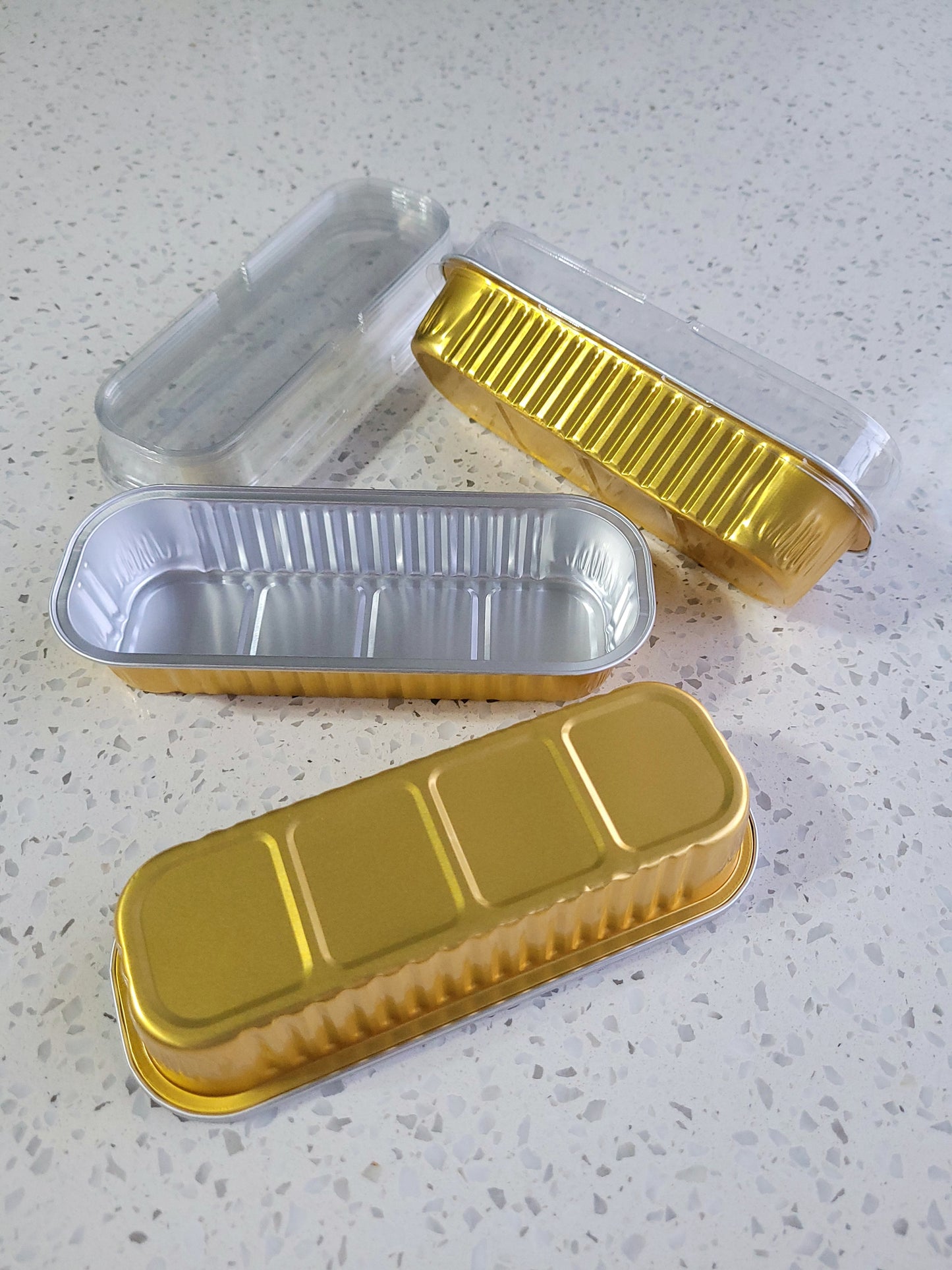 Mini Foil Baking Loaf Pans with Clear Plastic Lids