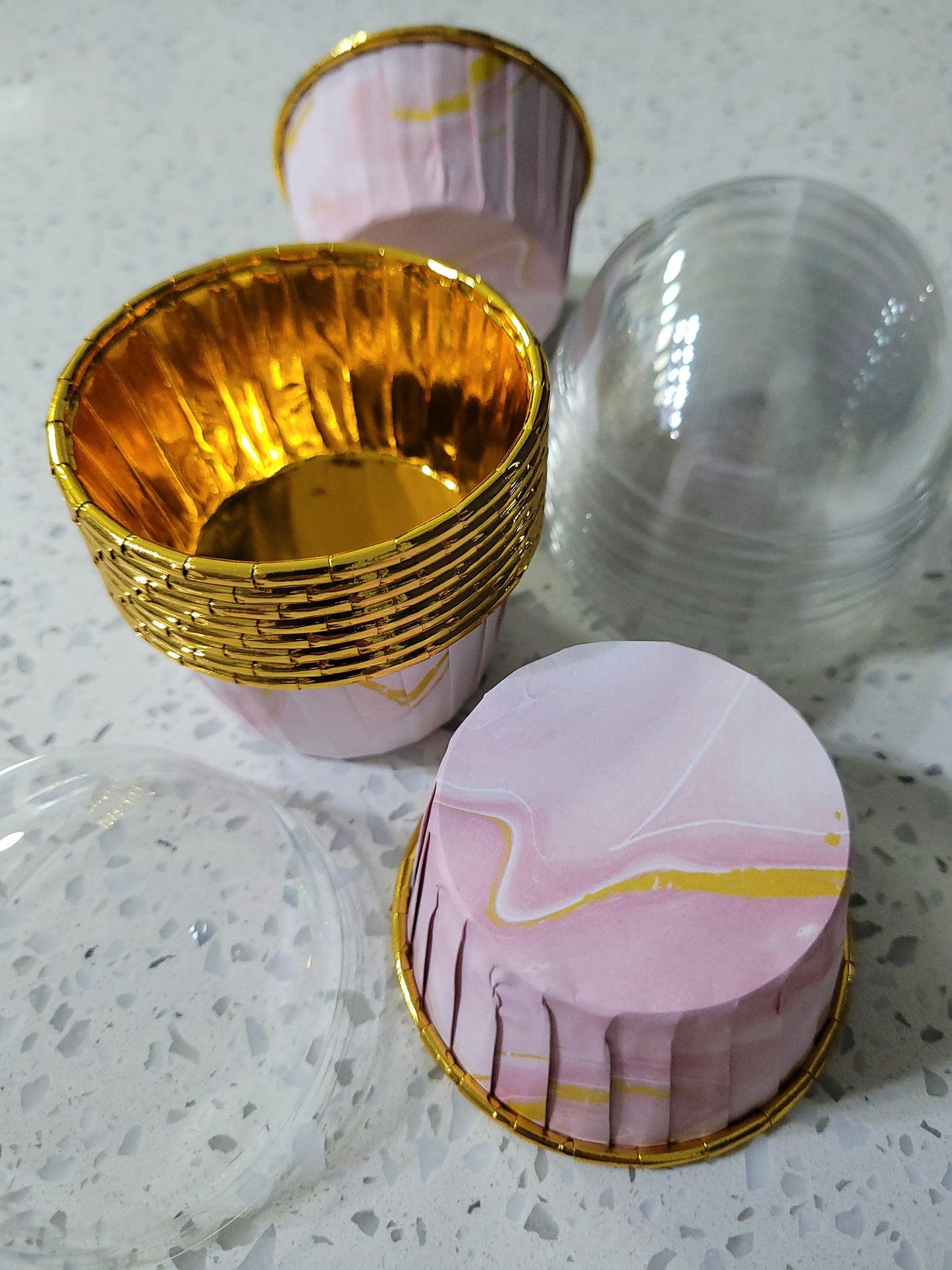 Foil Baking Cupcake Pans with Clear Plastic Lids