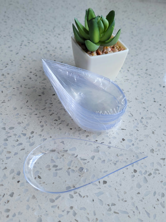 Clear Teardrop Plastic Spoon Canapes / Dessert