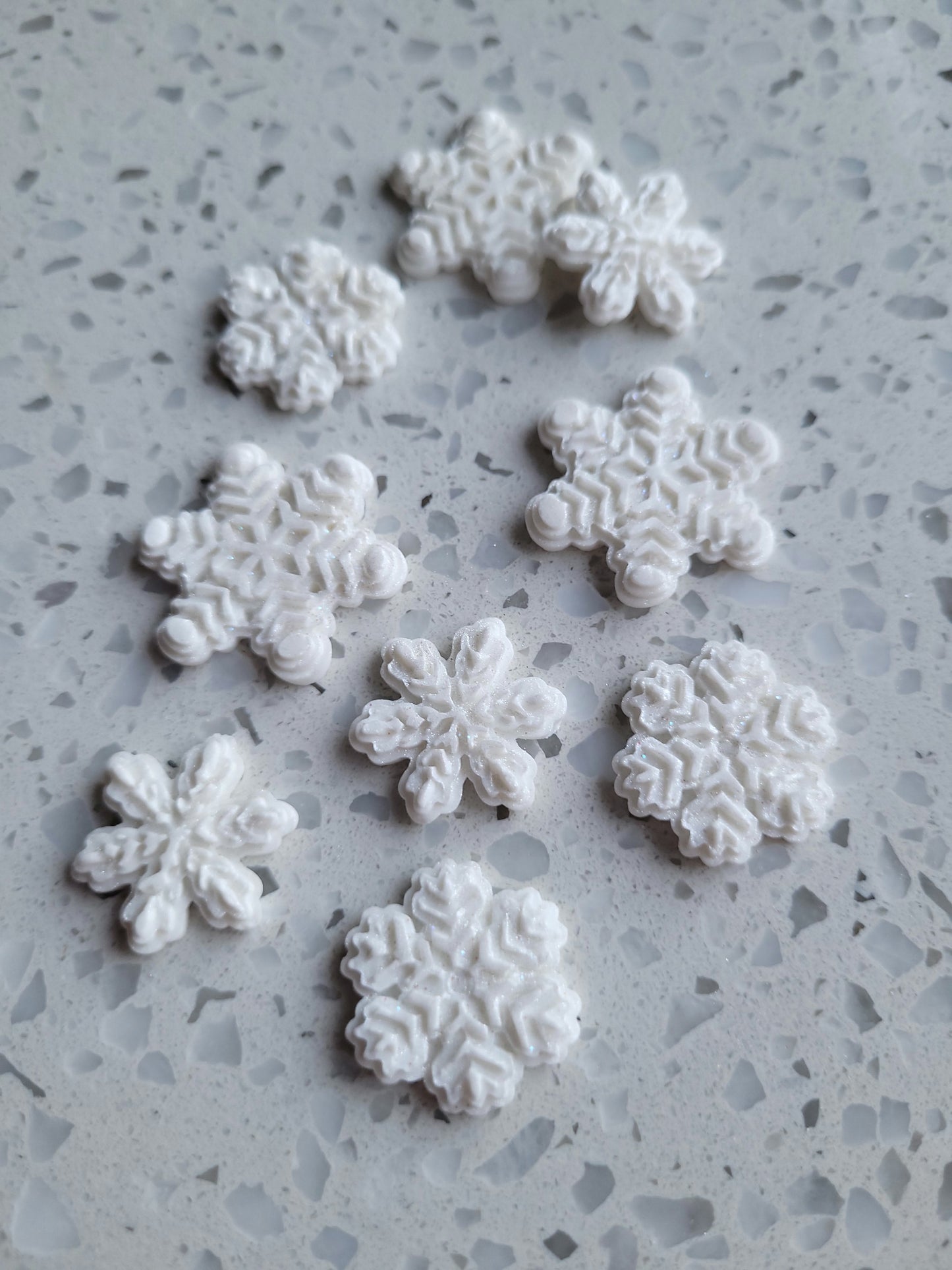 Glitter Snowflakes 9pcs Edible Cake Decorations