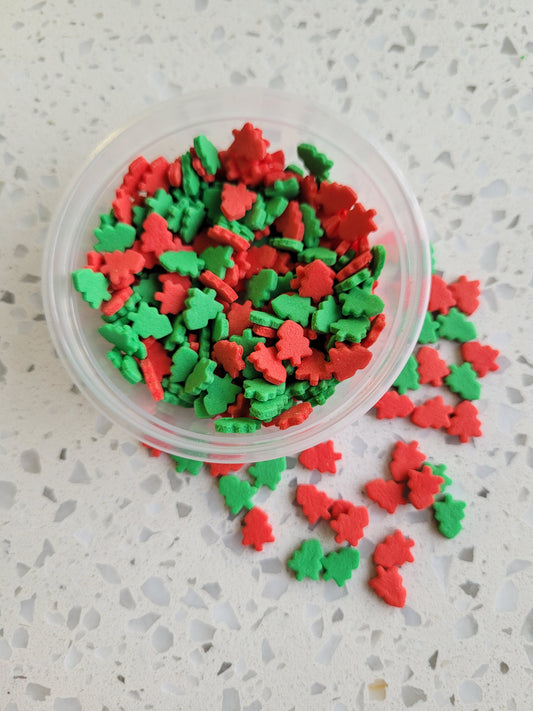 Confetti Cake Sprinkles Trees - Green & Red  20g