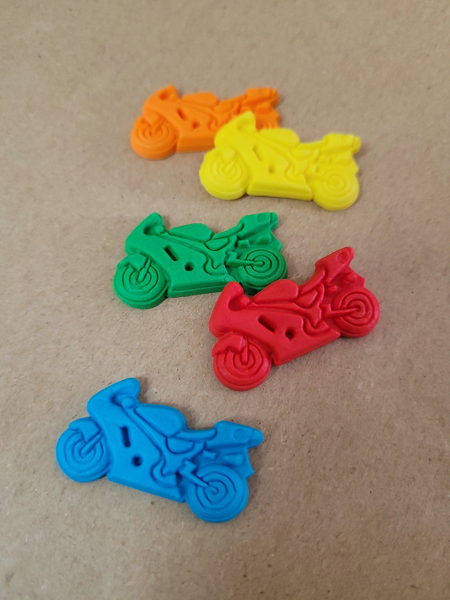 Motorbikes Colourful 10pcs Edible Cake Decorations