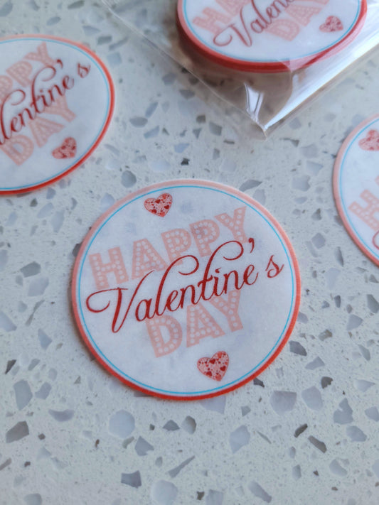 Edible Wafer Paper Pre-cut Toppers Valentines #01