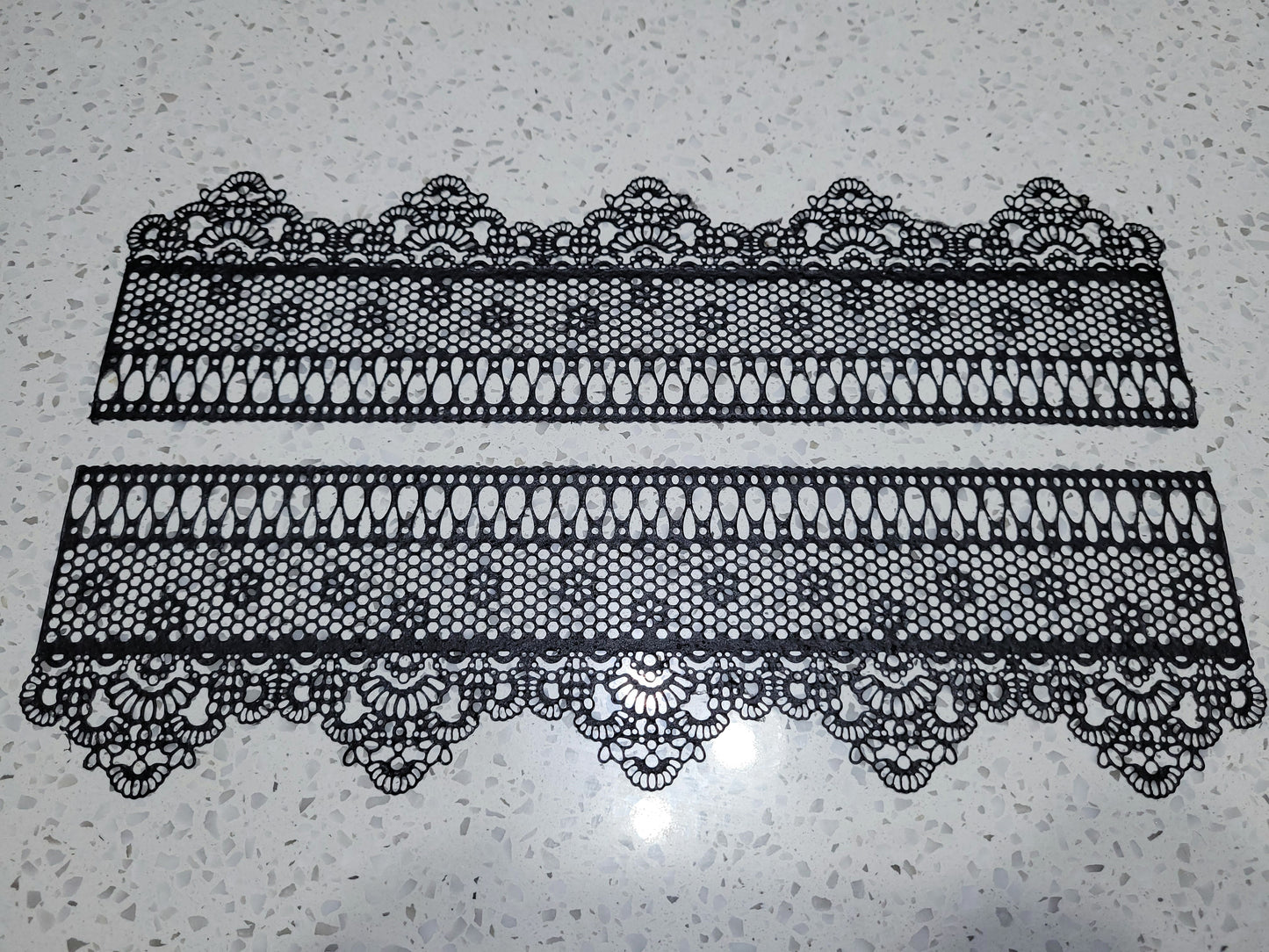 Black Edible Lace - 2 Lace Strips Option #01