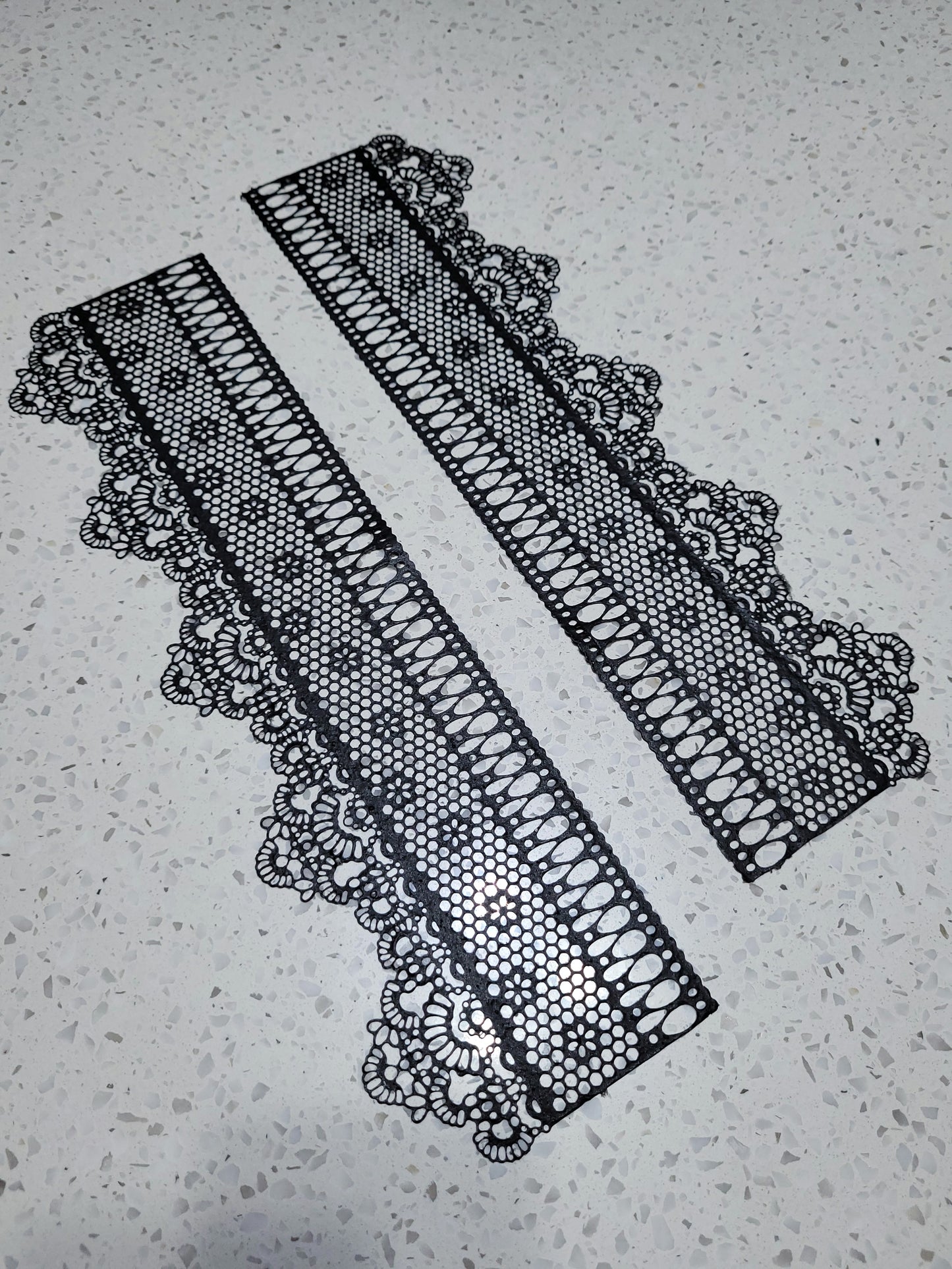 Black Edible Lace - 2 Lace Strips Option #01